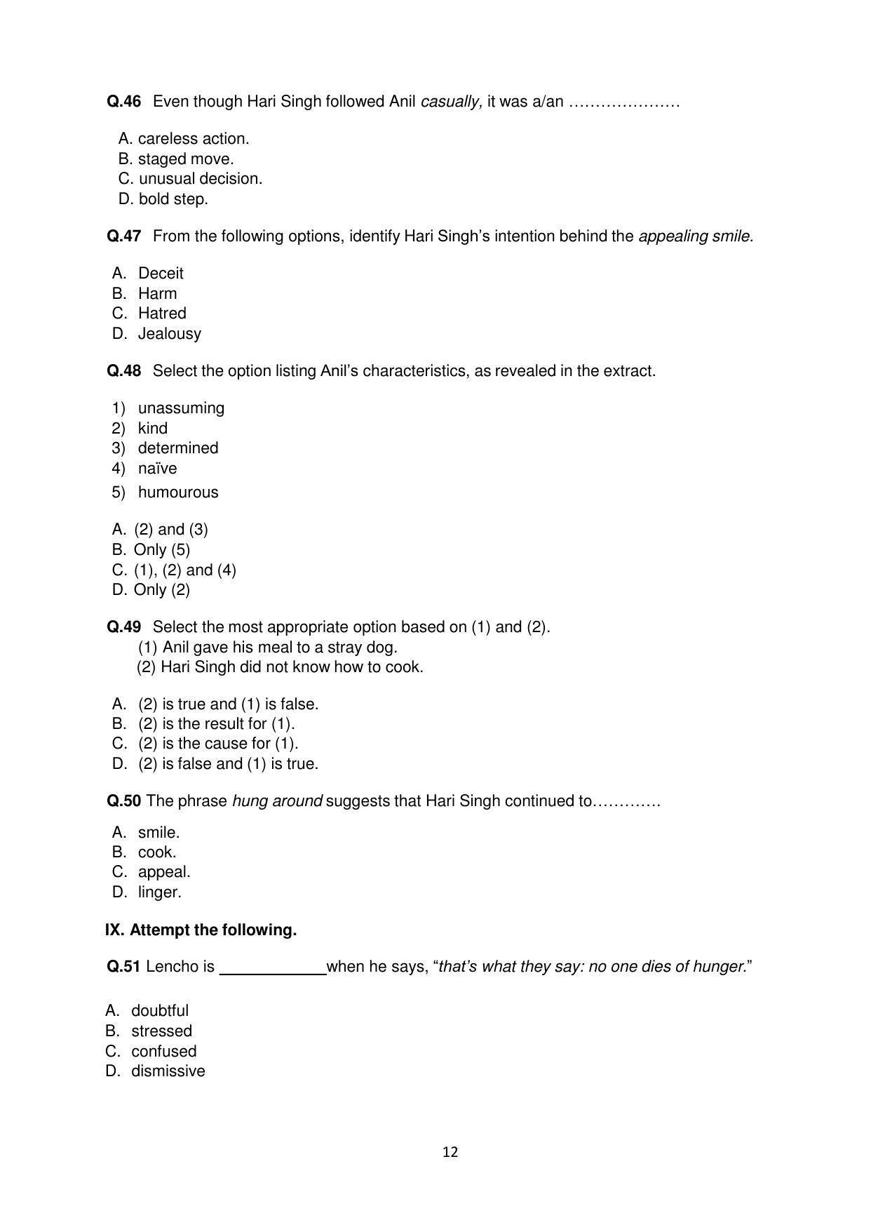CBSE Class 10 English (Language & Literature) Sample Paper 2021-22 - Page 12