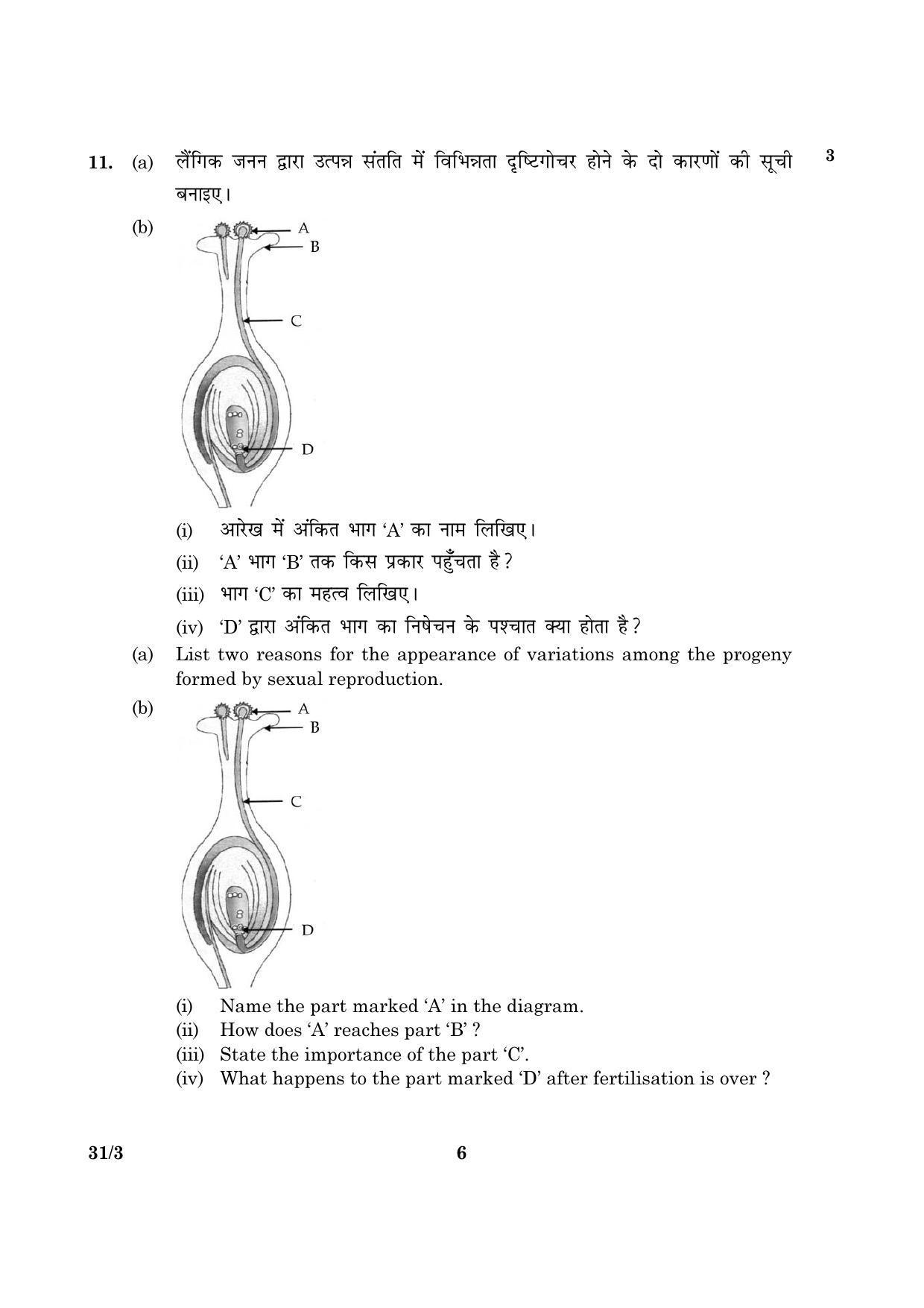 CBSE Class 10 031 Set 3 Science 2016 Question Paper - Page 6