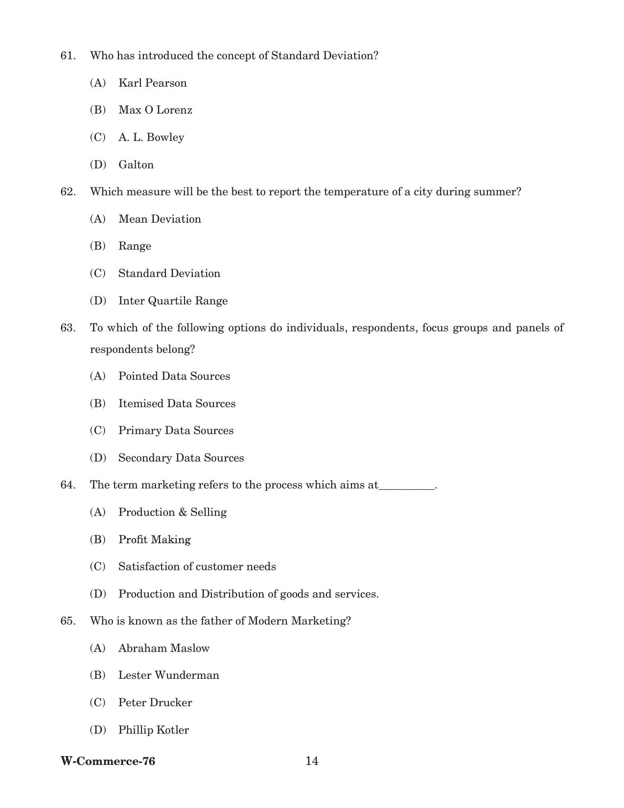 Odisha CPET 2022 COMMERCE Question Paper - Page 14