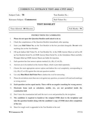 Odisha CPET 2022 COMMERCE Question Paper