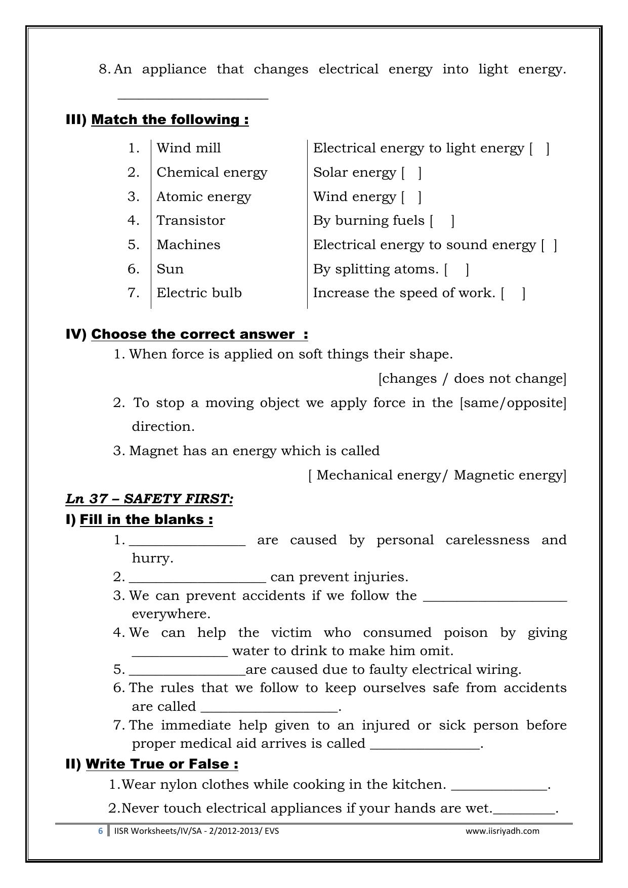 Worksheet for Class 4 Environmental Studies Stars and Planets Assignment - Page 6