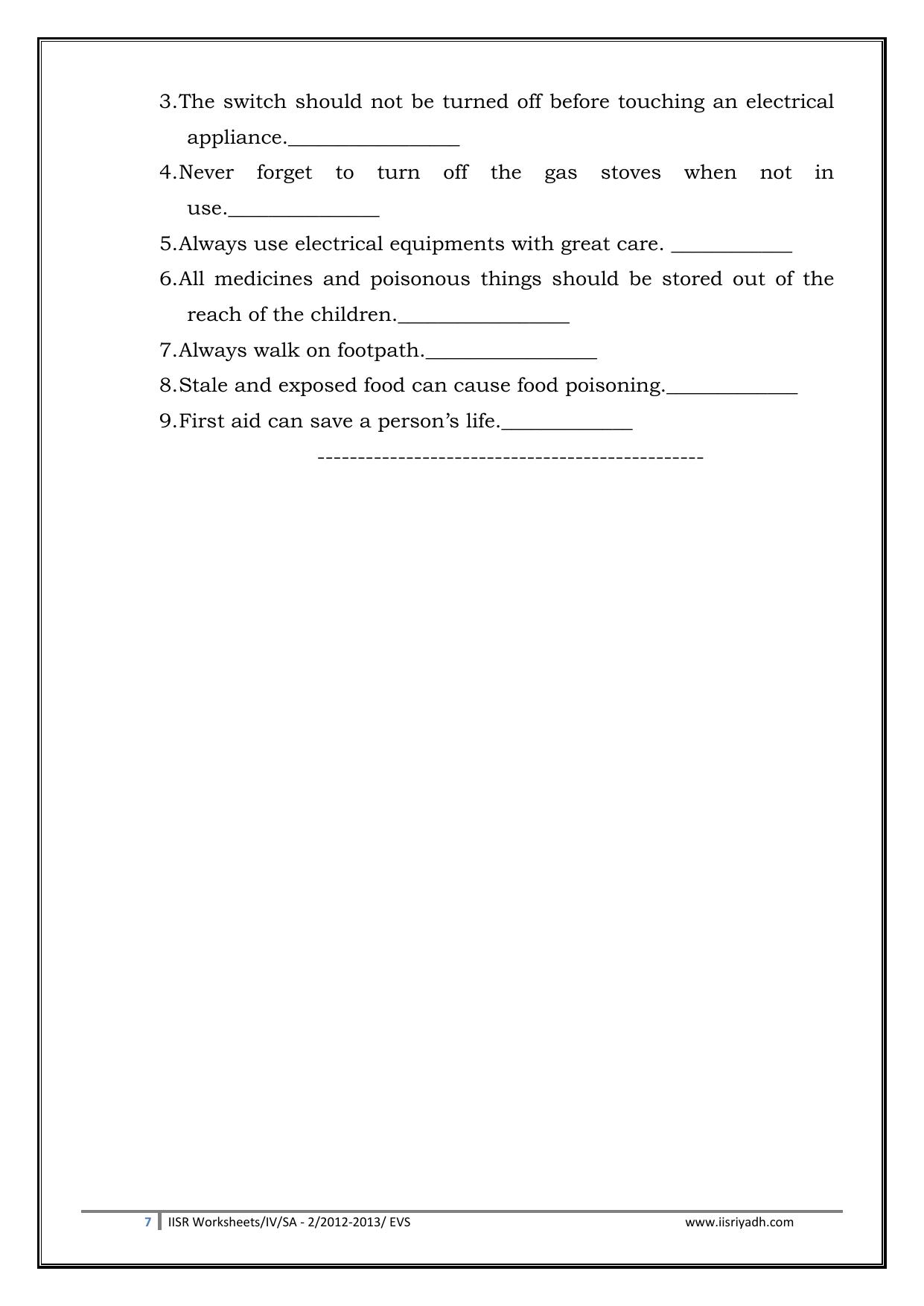 Worksheet for Class 4 Environmental Studies Stars and Planets Assignment - Page 7