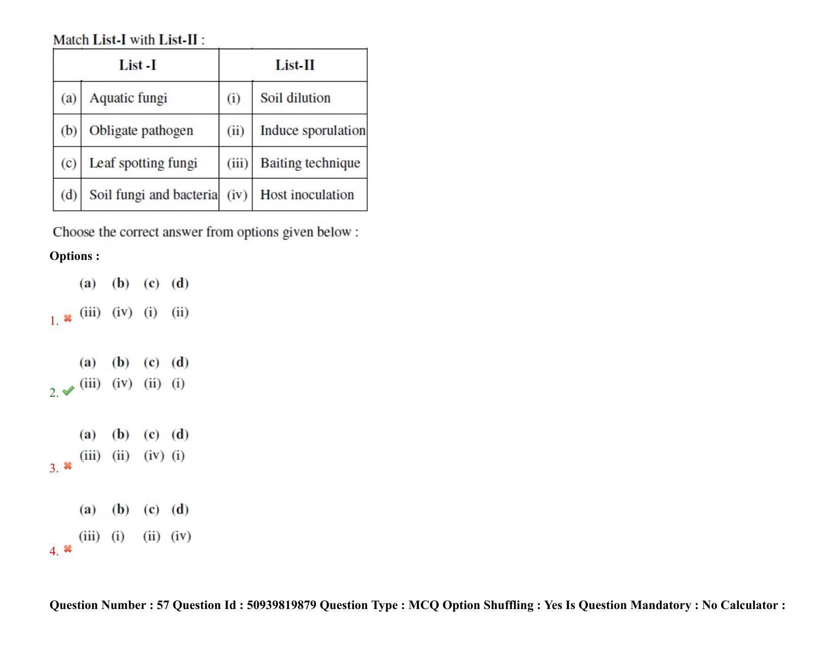BHU RET Plant Pathology 2021 Question Paper - Page 45