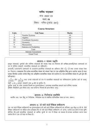 Edudel Class 9 Mathematics ( Hindi Medium) Syllabus