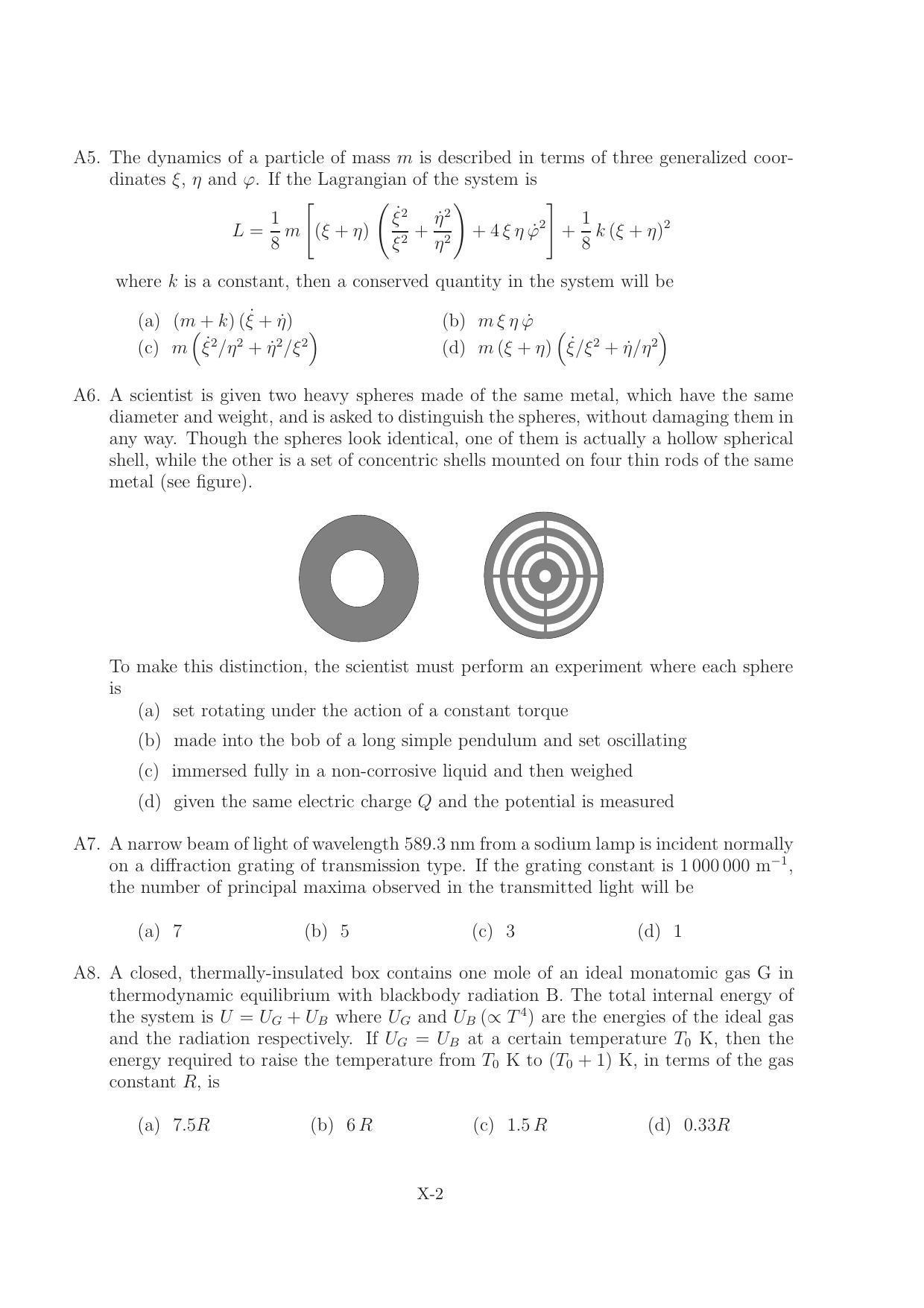 TIFR GS 2011 Physics Question Paper - Page 5