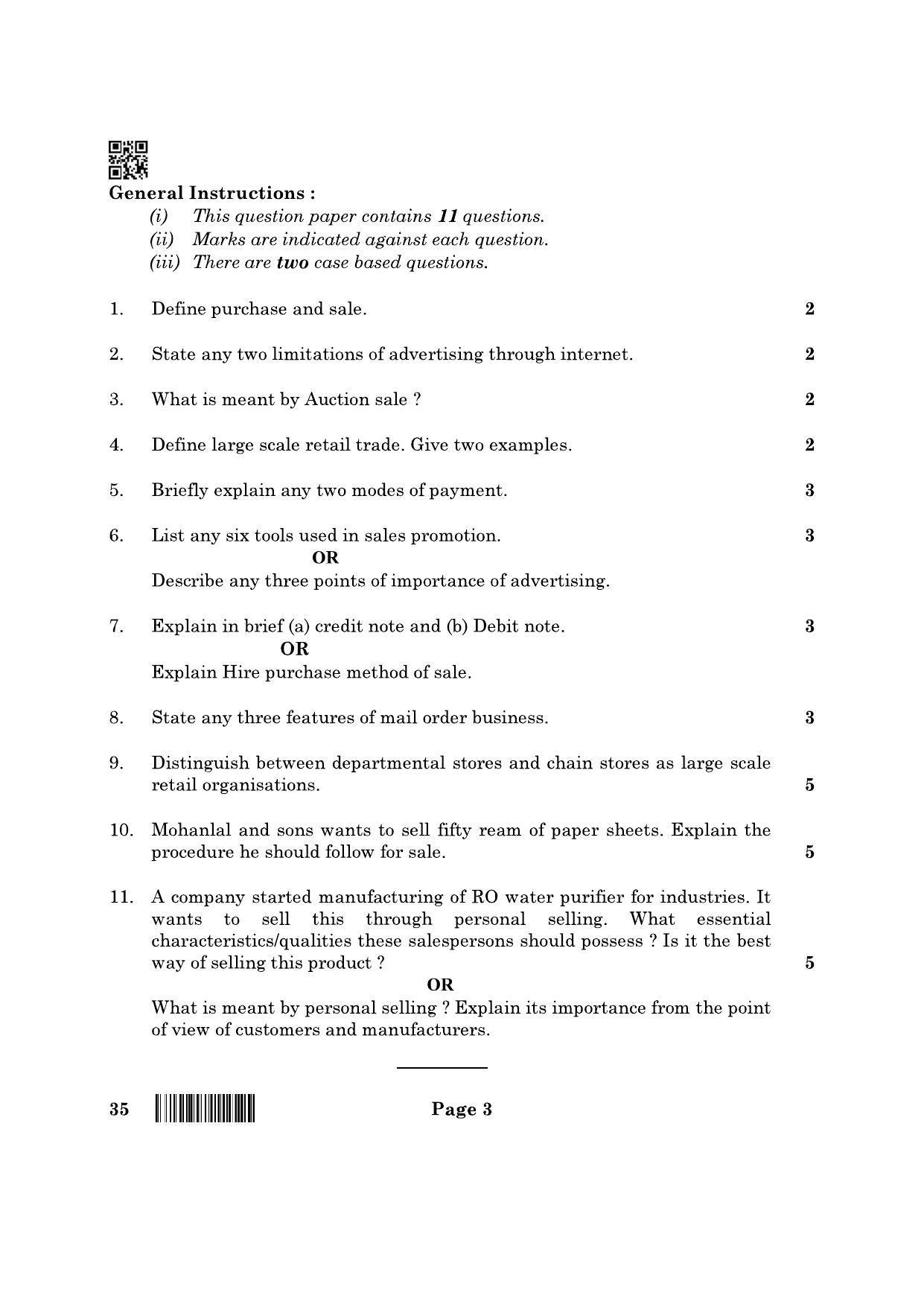 CBSE Class 10 35 Elements Of Business 2022 Question Paper - Page 3