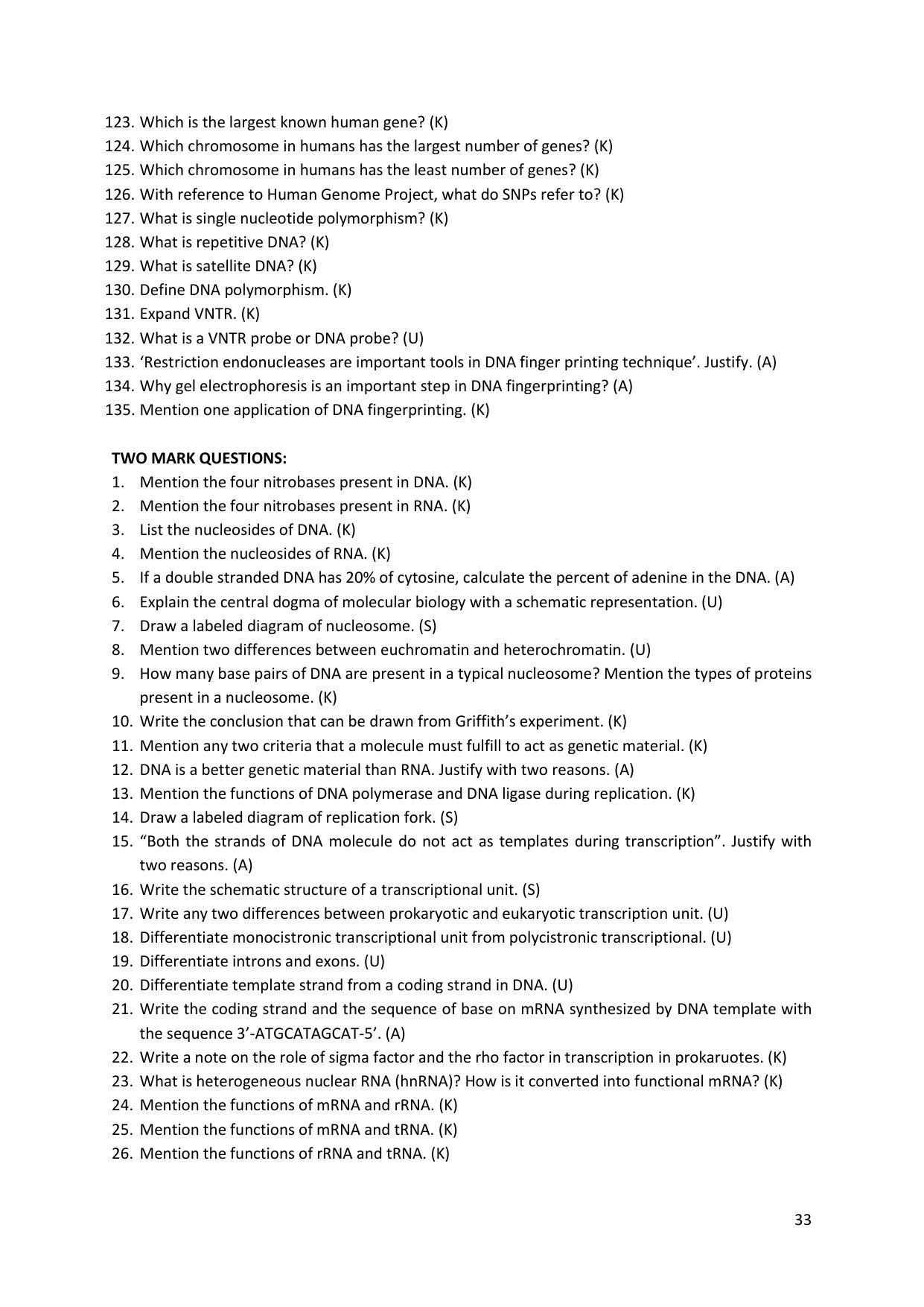 Karnataka 2nd PUC Question Bank for Biology - Page 33