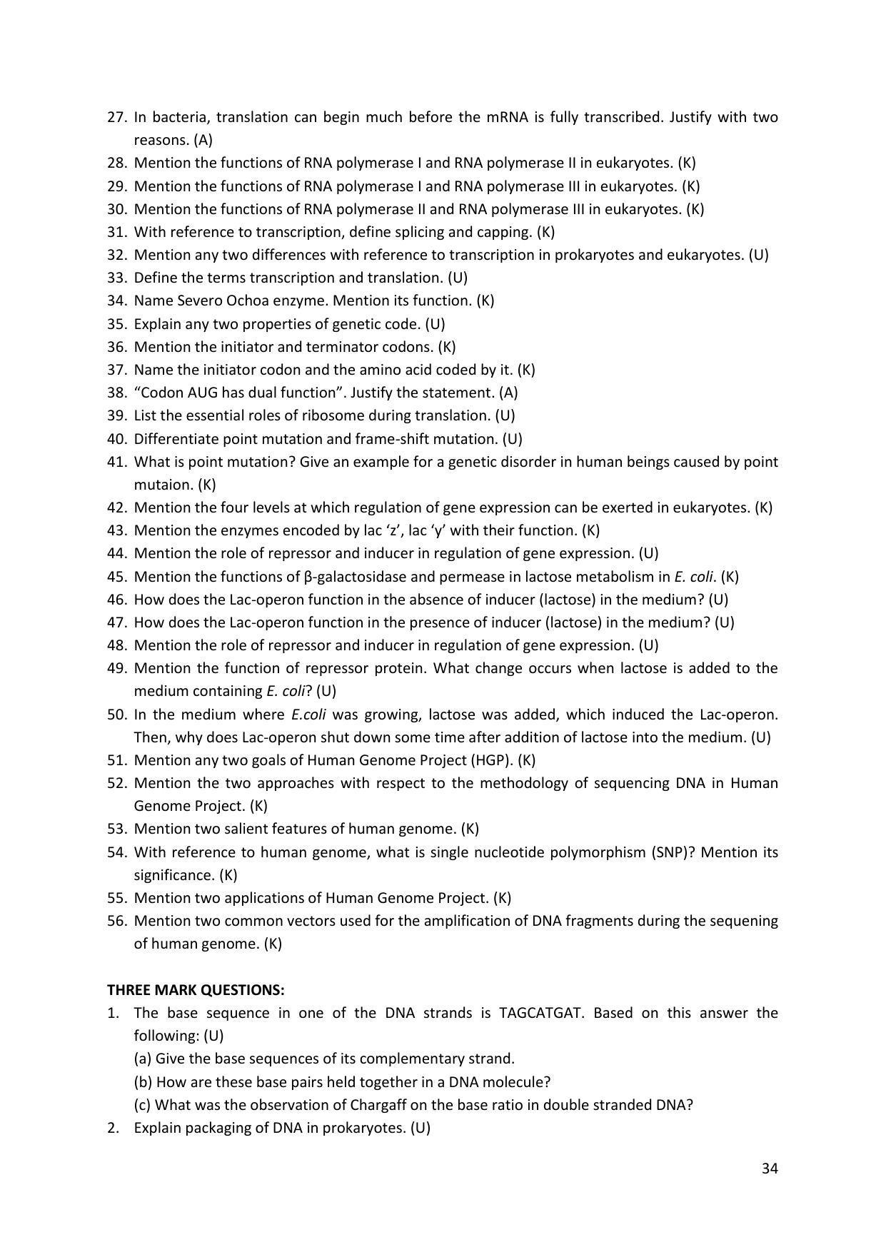 Karnataka 2nd PUC Question Bank for Biology - Page 34