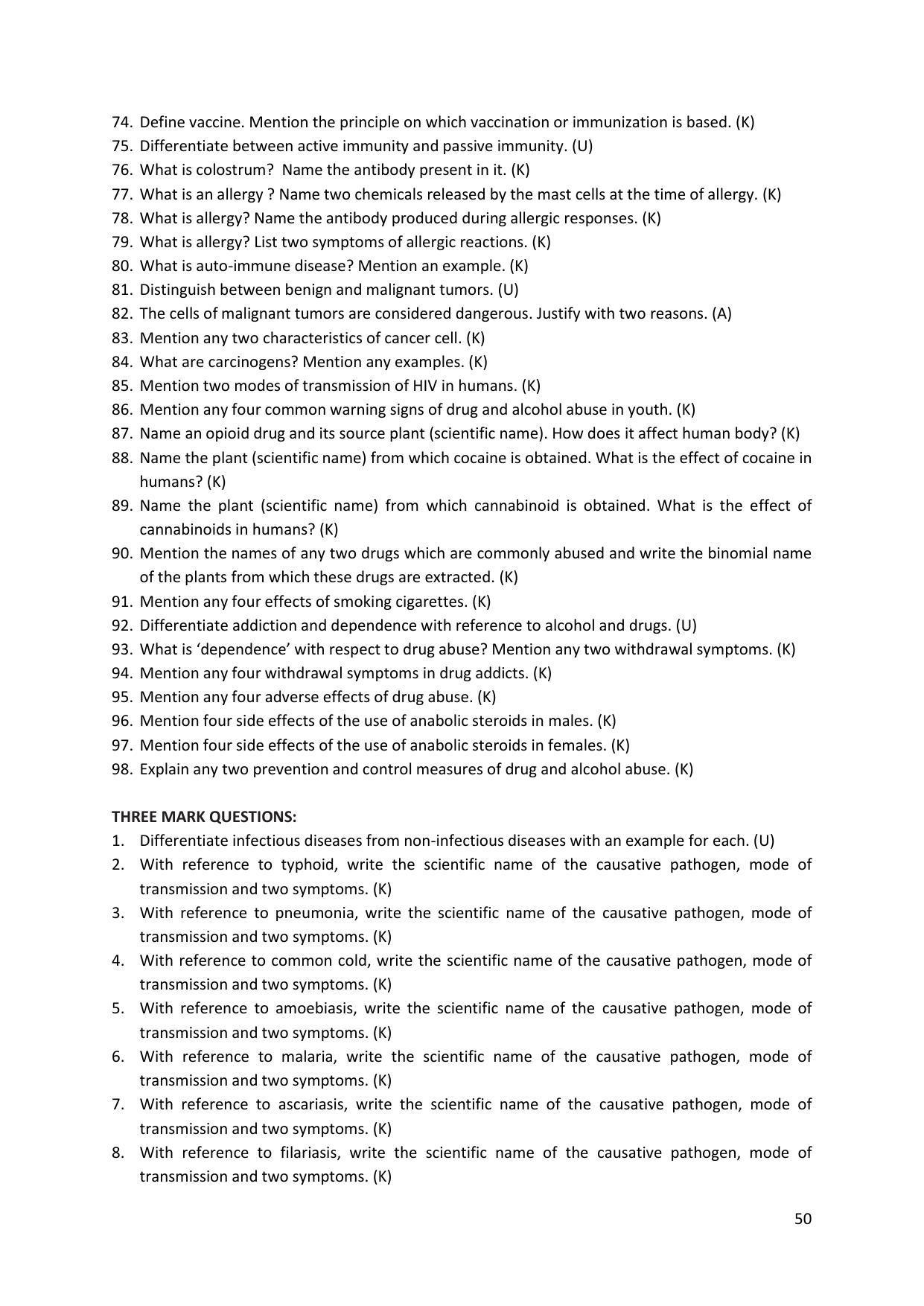 Karnataka 2nd PUC Question Bank for Biology - Page 50