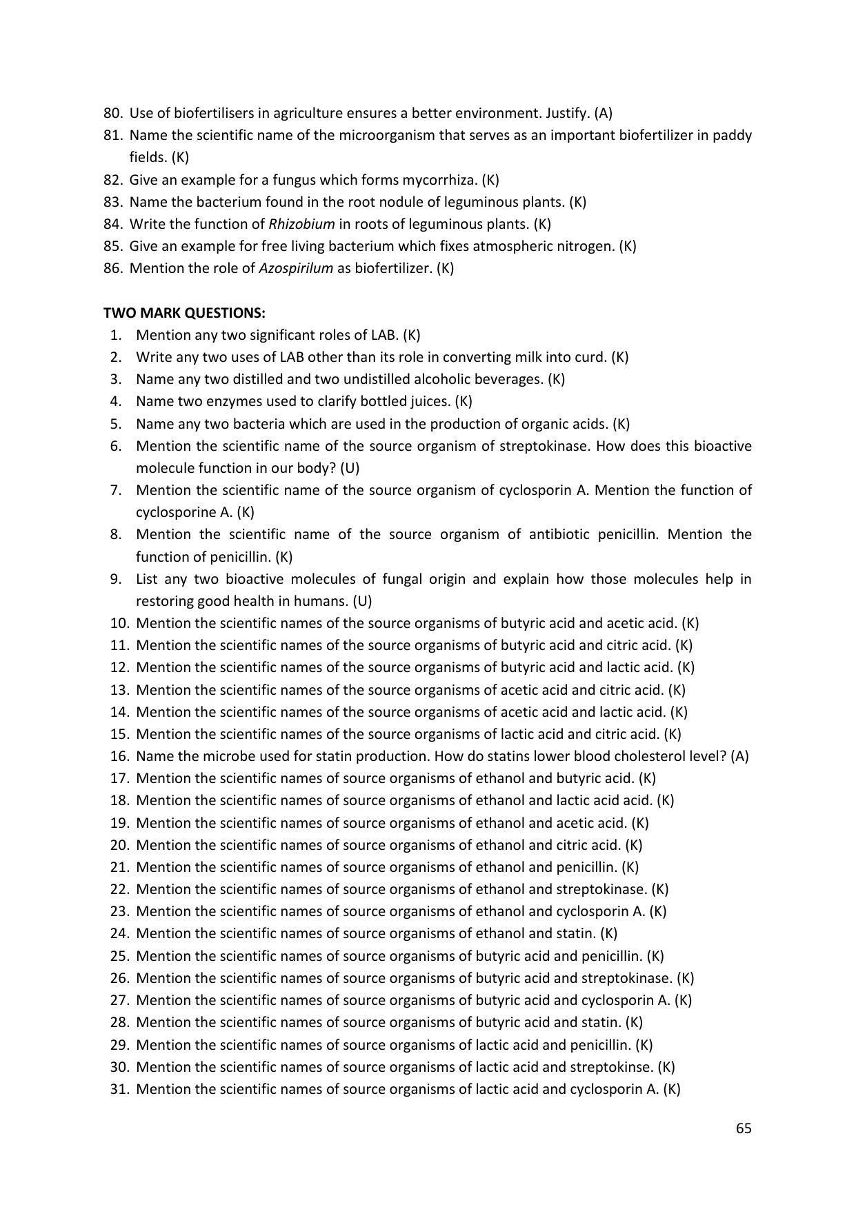 Karnataka 2nd PUC Question Bank for Biology - Page 65