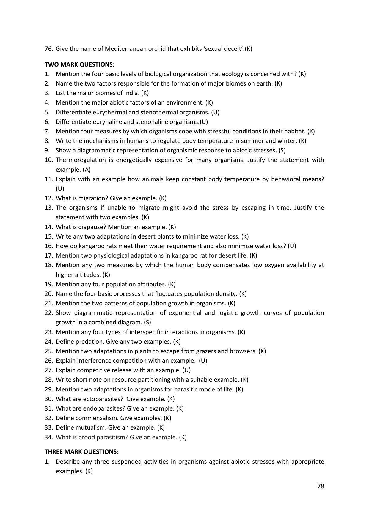 Karnataka 2nd PUC Question Bank for Biology - Page 78