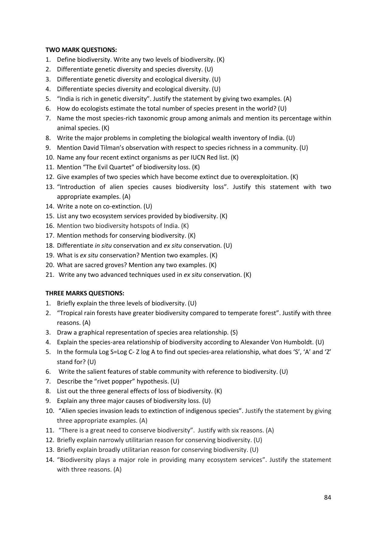 Karnataka 2nd PUC Question Bank for Biology - Page 84