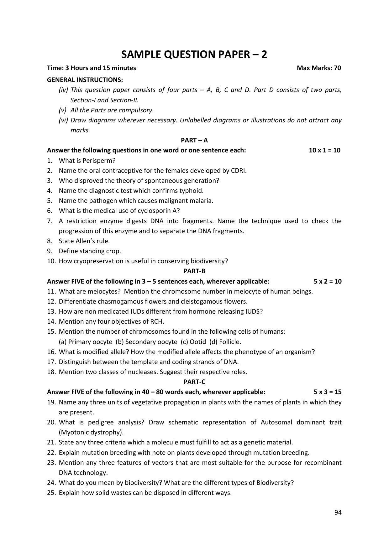 Karnataka 2nd PUC Question Bank for Biology - Page 94