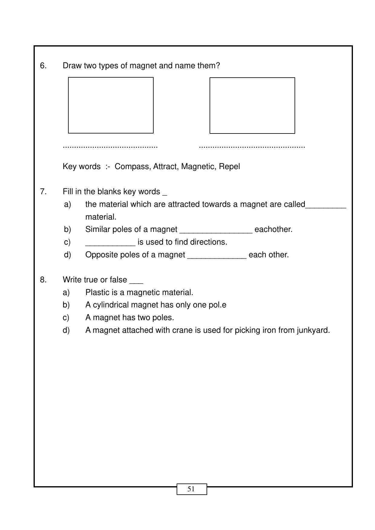 CBSE Worksheets for Class 6 Fun with magnets Assignment - Page 2