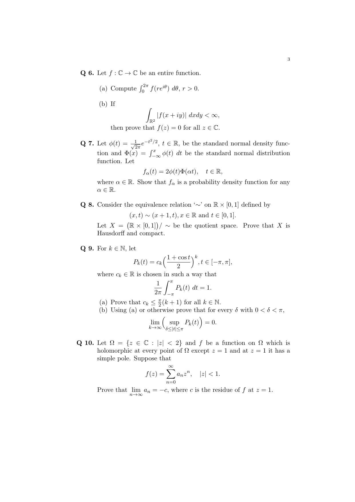 ISI Admission Test JRF in Mathematics MTA 2015 Sample Paper - Page 2