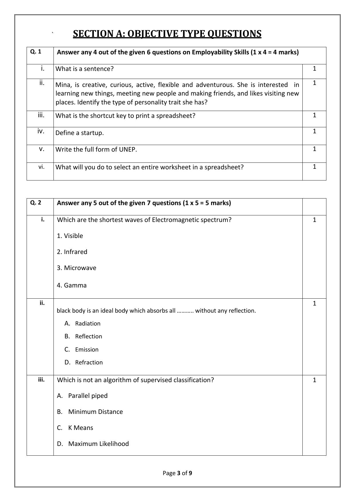 CBSE Class 12 (Skill Education) Geospatial Technology 2024 Sample Paper - Page 3