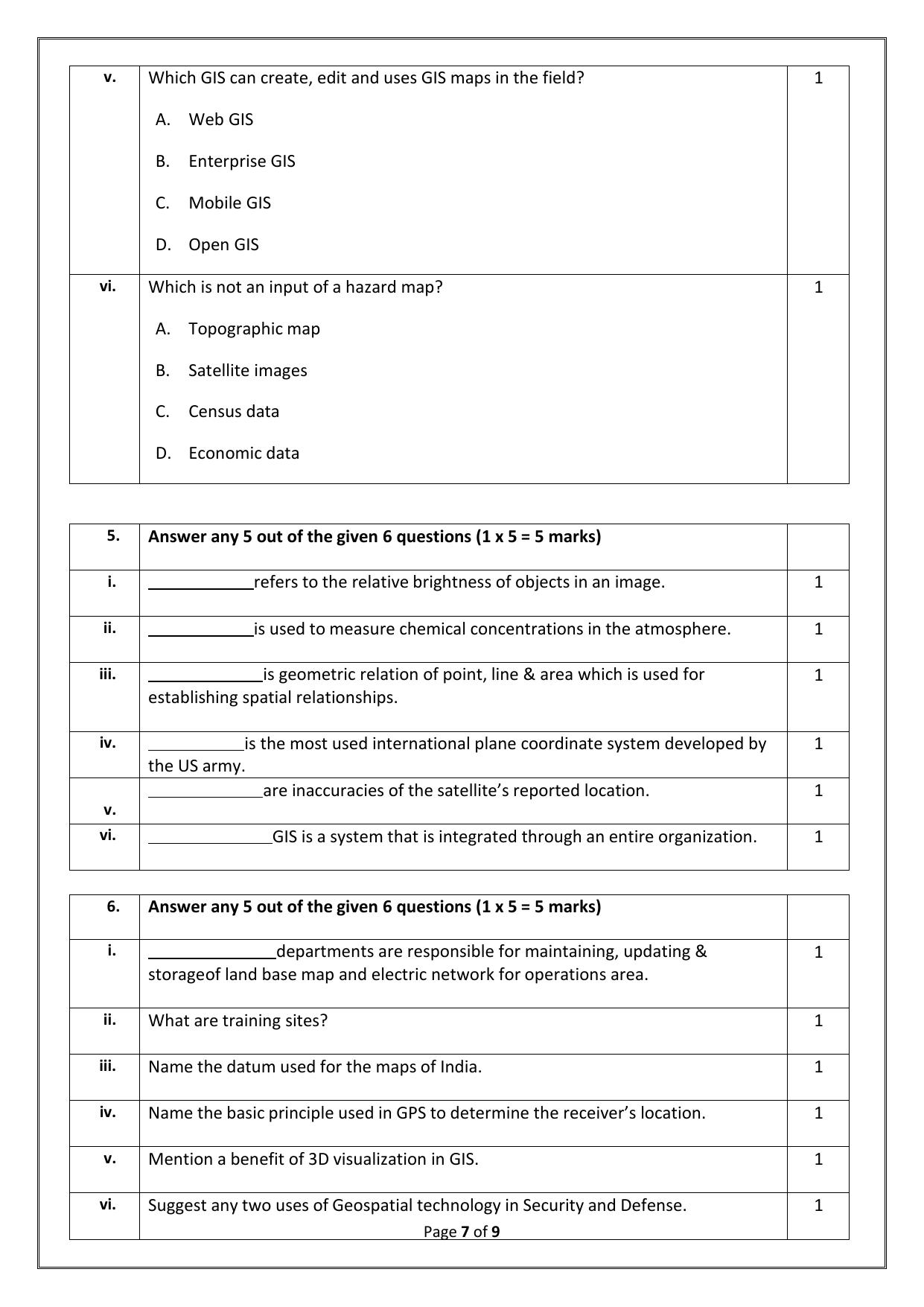 CBSE Class 12 (Skill Education) Geospatial Technology 2024 Sample Paper - Page 7