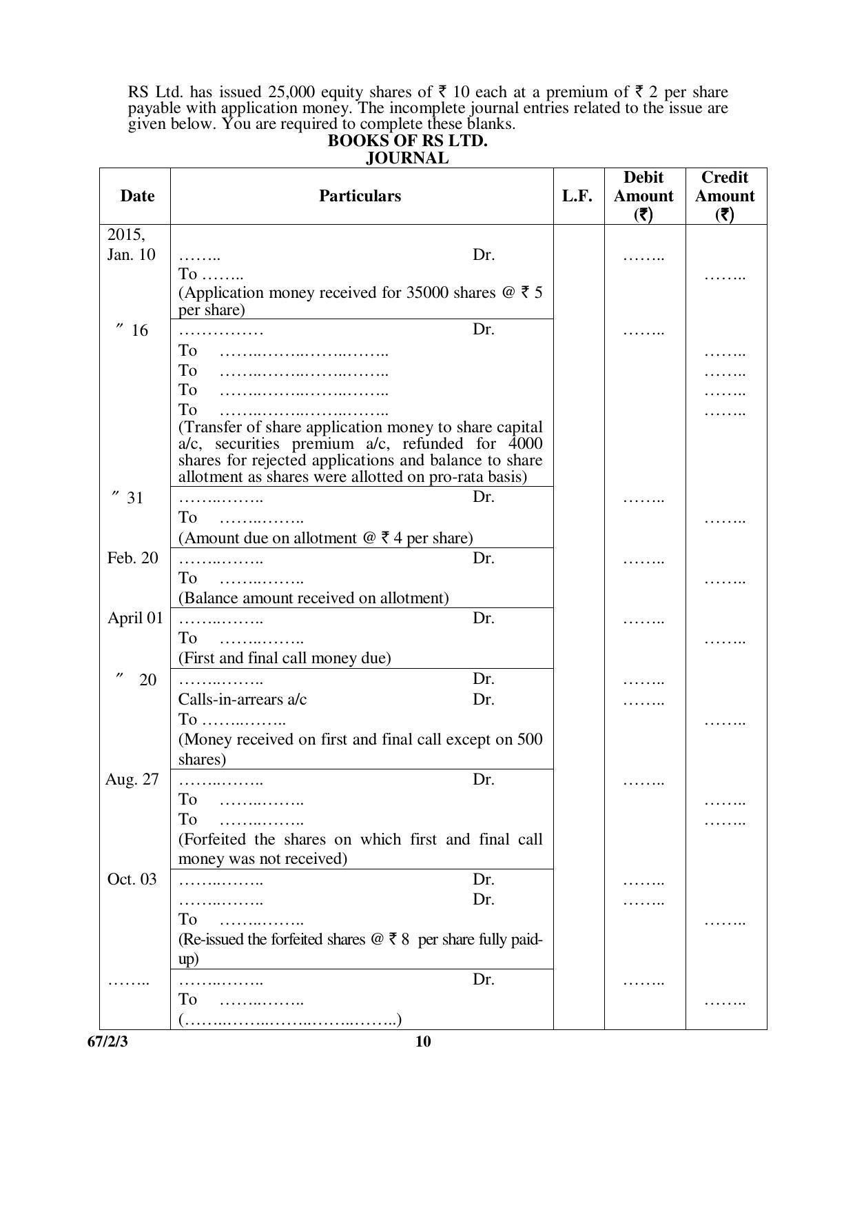 CBSE Class 12 67-2-3 _Accountancy_ 2016 Question Paper - Page 10