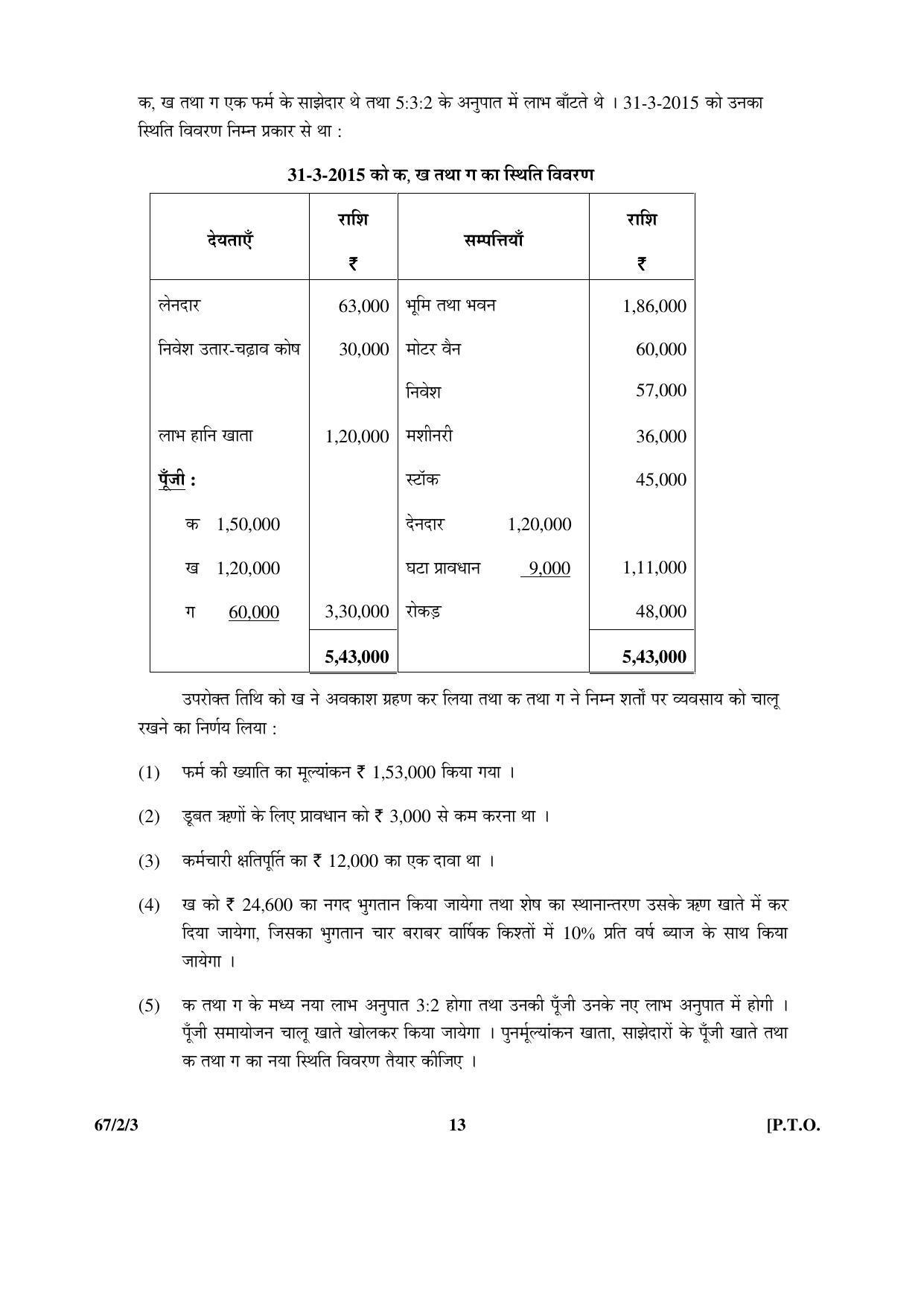 CBSE Class 12 67-2-3 _Accountancy_ 2016 Question Paper - Page 13