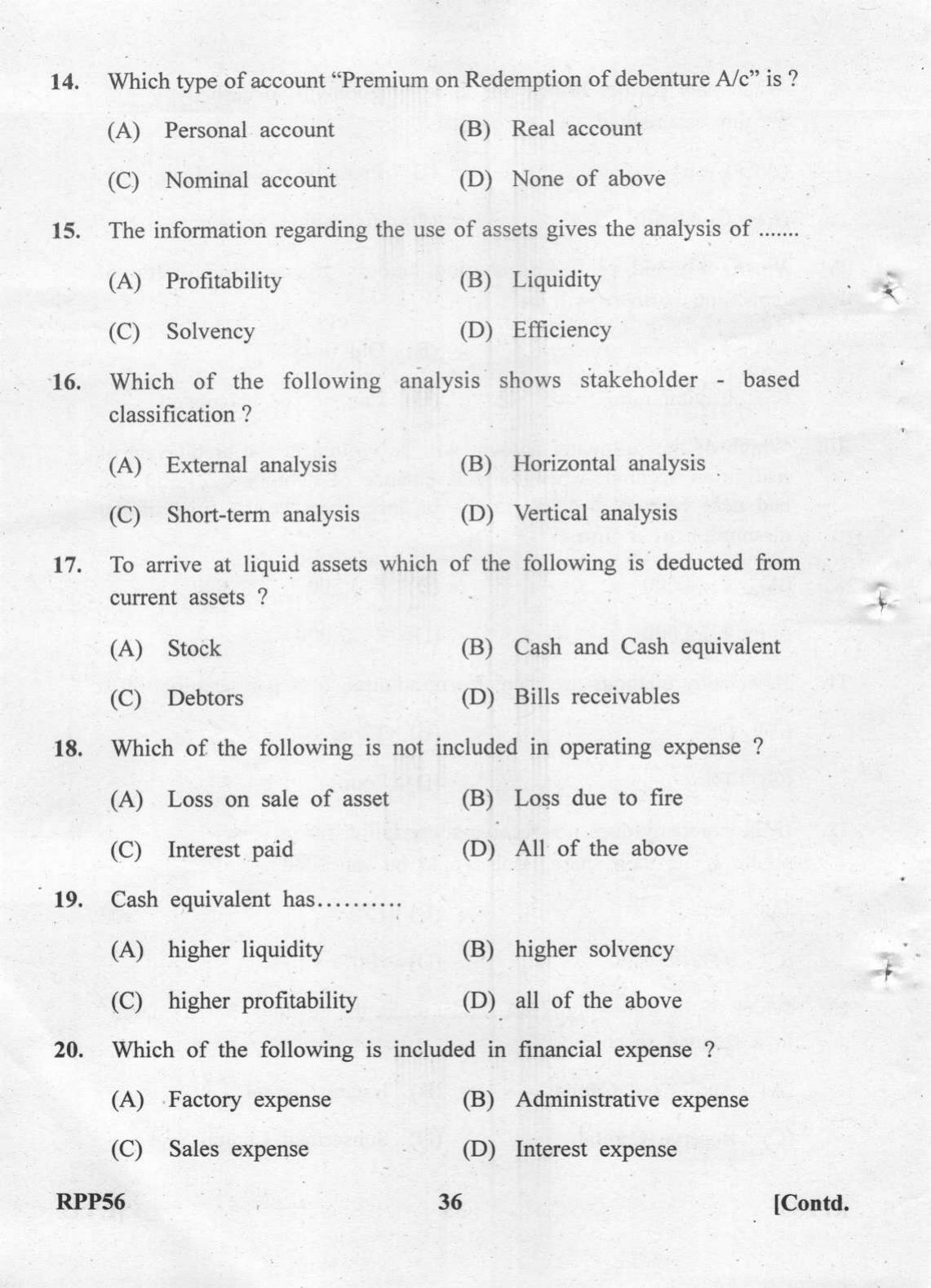 Gujarat Board Class 12th Question Paper 2022: (GHE) Elements of Accountancy - Page 36