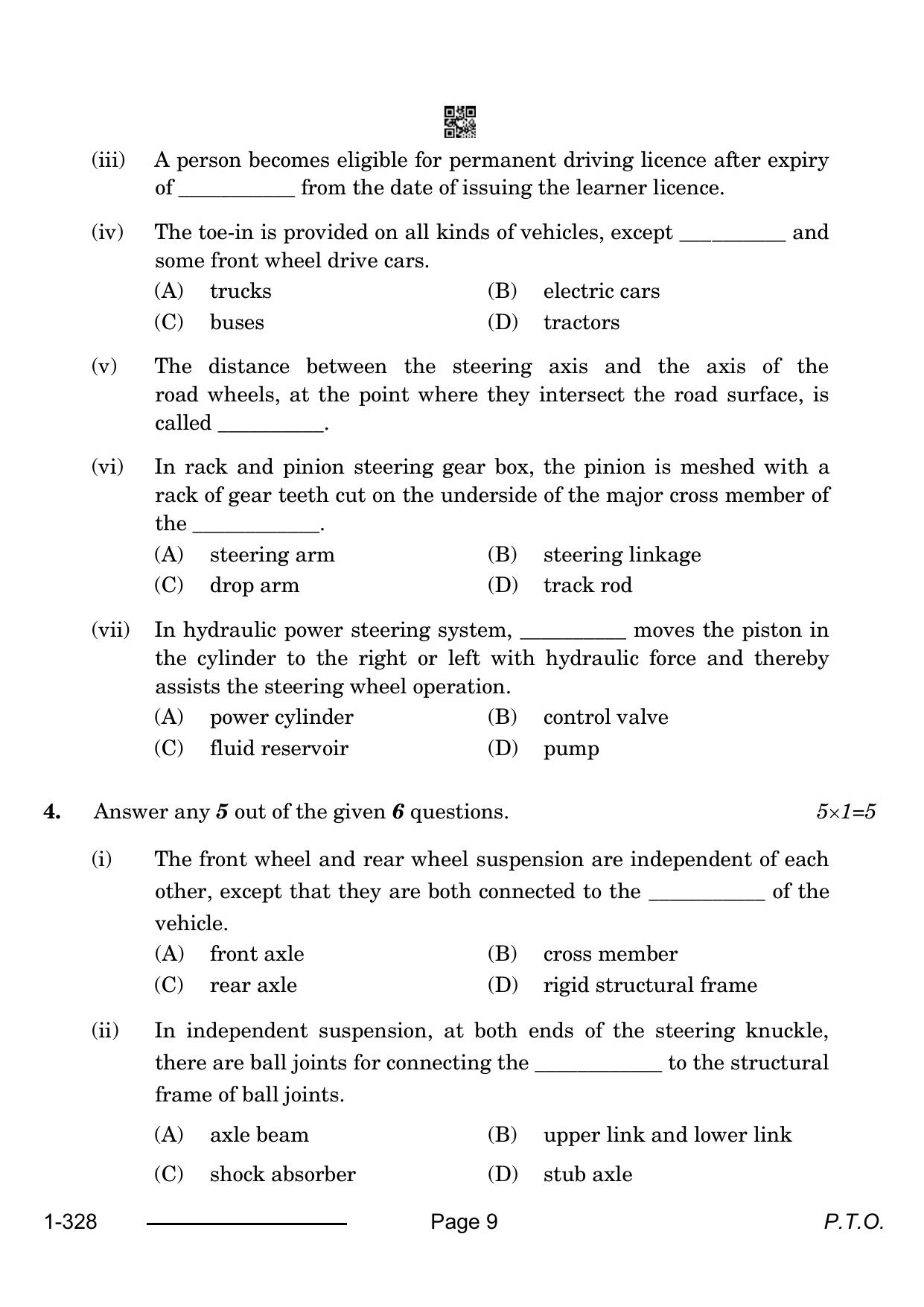 CBSE Class 12 Automotive 2024 Question Paper - Page 9