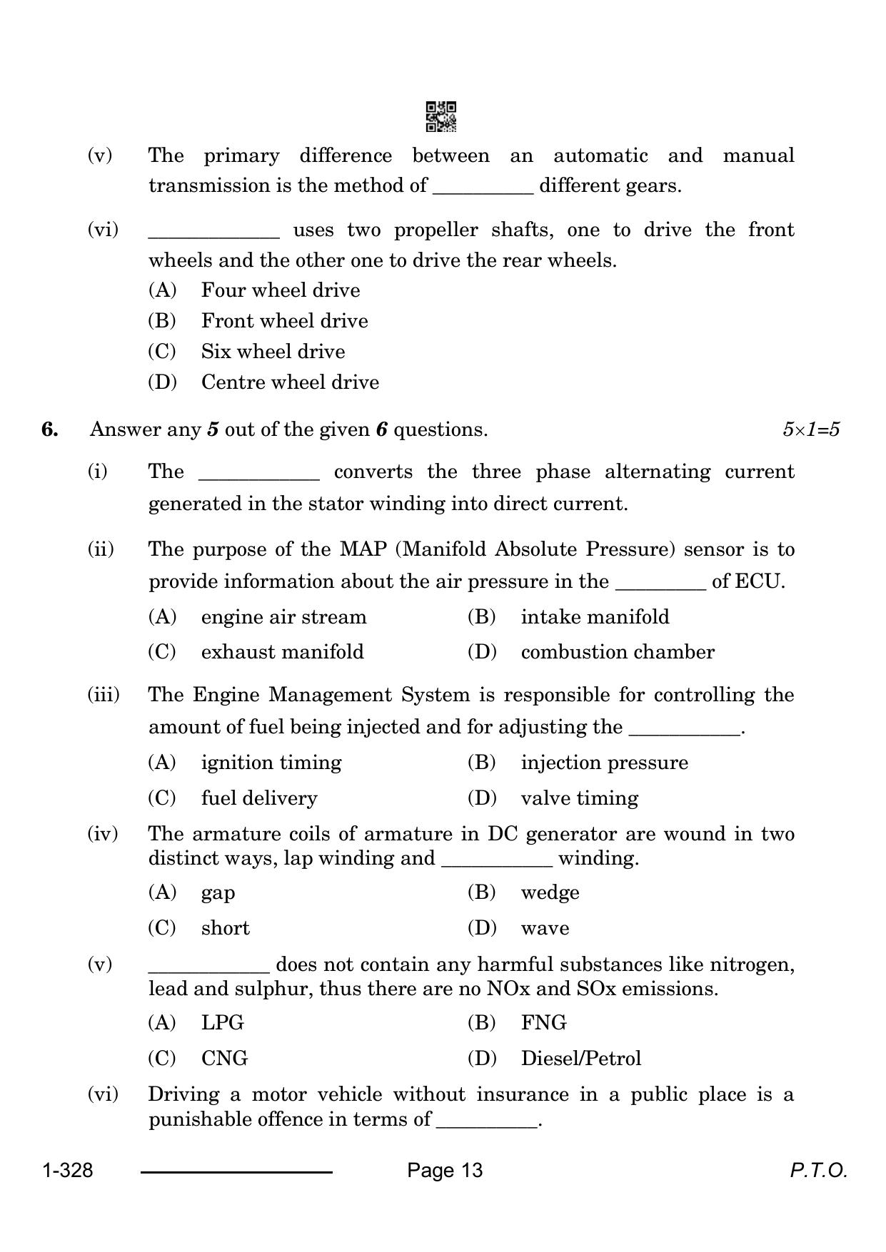 CBSE Class 12 Automotive 2024 Question Paper - Page 13