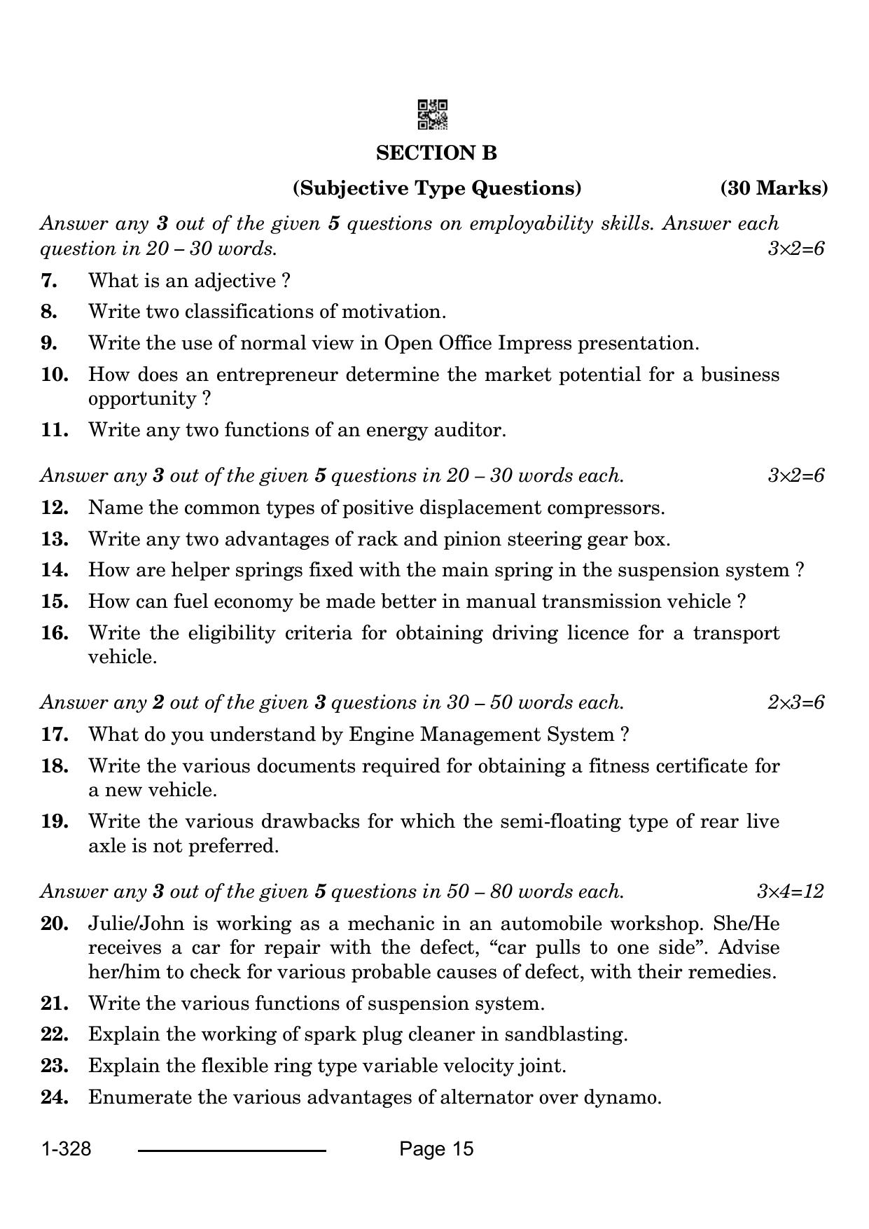 CBSE Class 12 Automotive 2024 Question Paper - Page 15