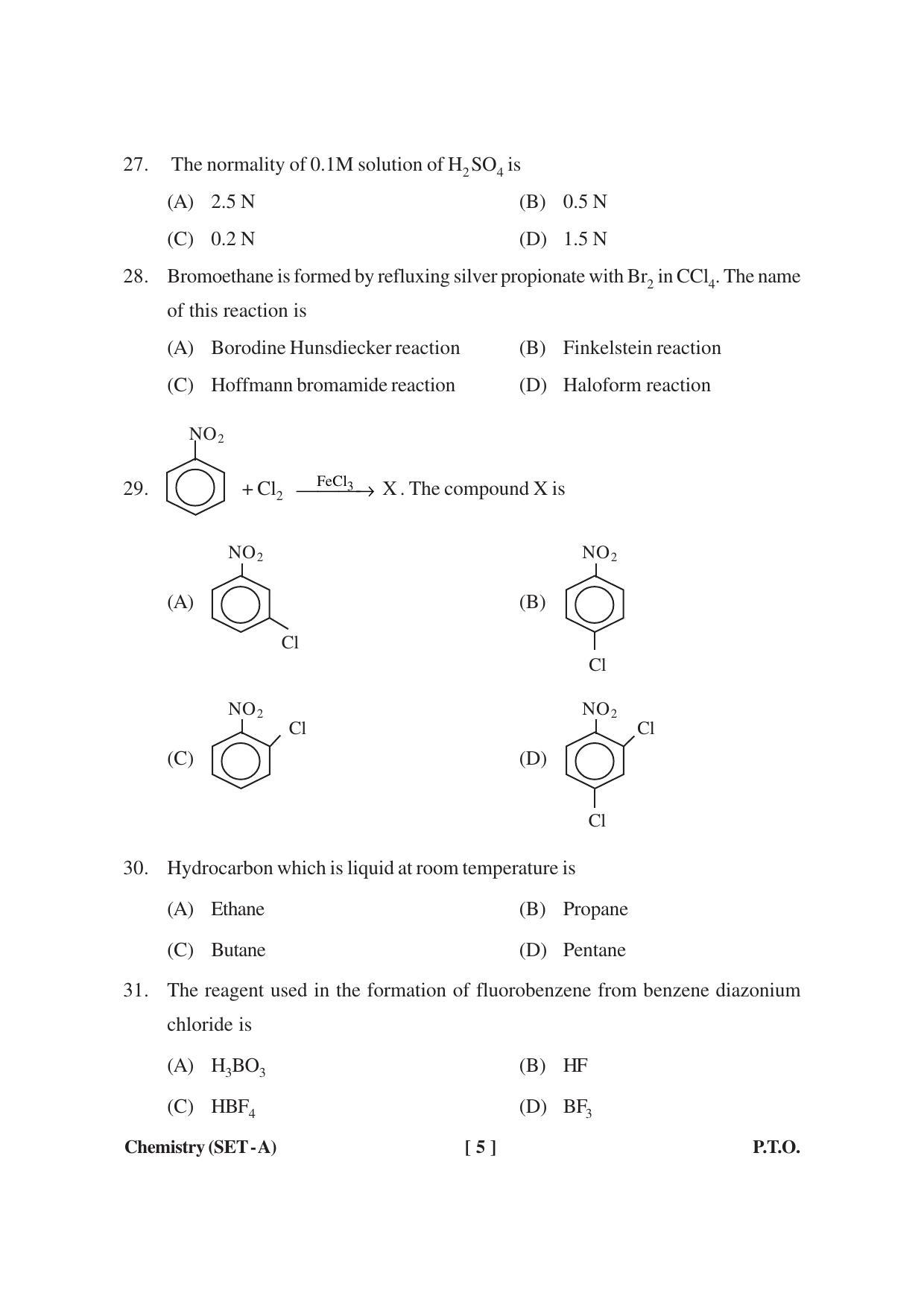 MBSE HSSLC Chemistry Sample Paper - Page 5