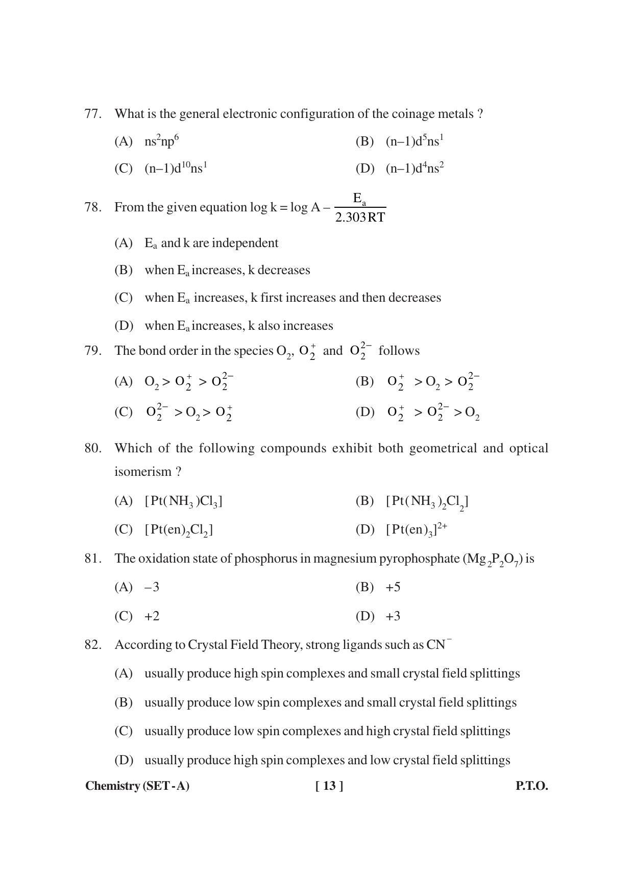 MBSE HSSLC Chemistry Sample Paper - Page 13