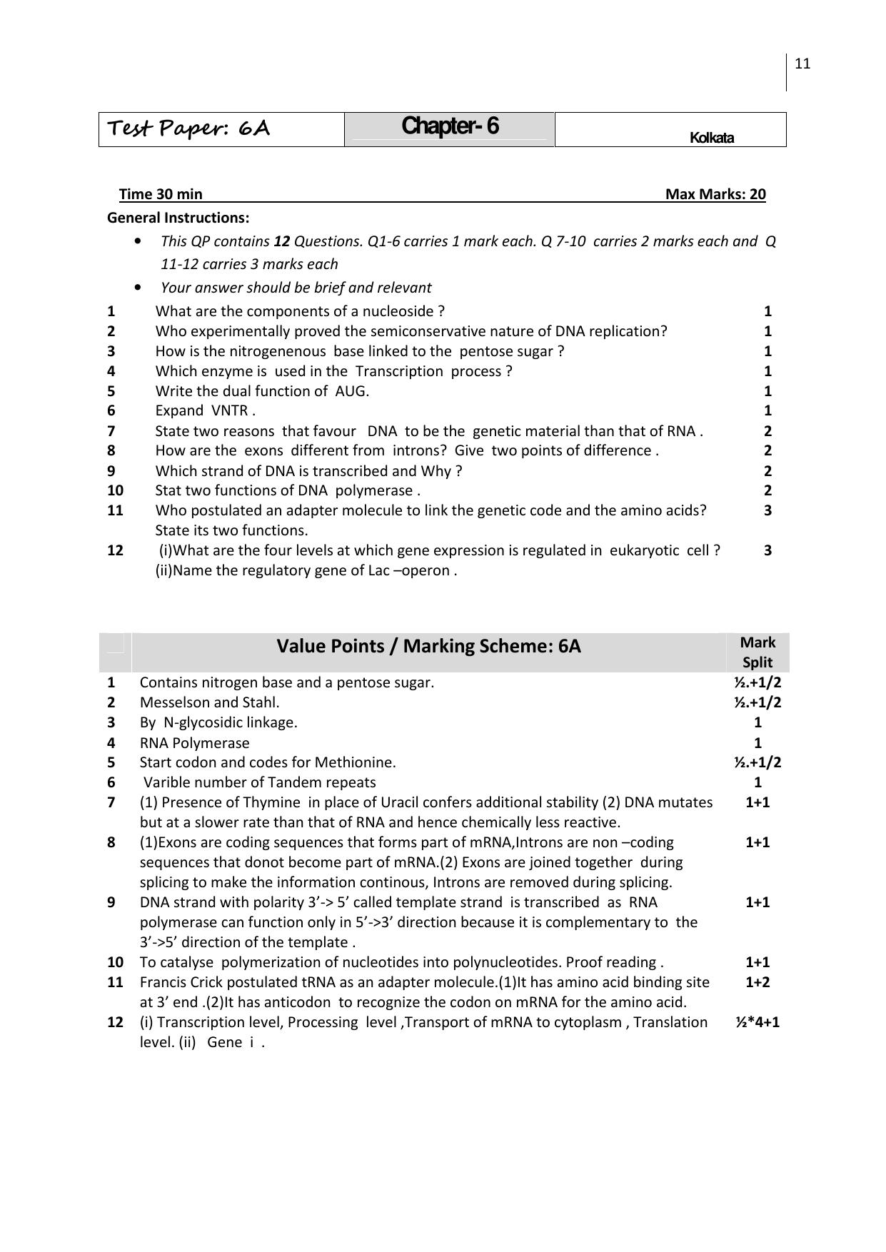 CBSE Worksheets for Class 12 Biology All Chapters - Page 11