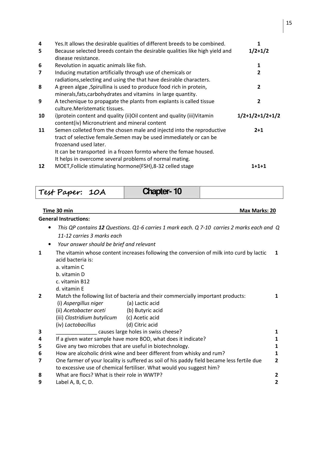 CBSE Worksheets for Class 12 Biology All Chapters - Page 15