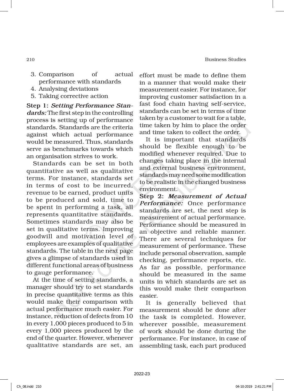 NCERT Book for Class 12 Business Studies Chapter 8 Controlling - Page 6