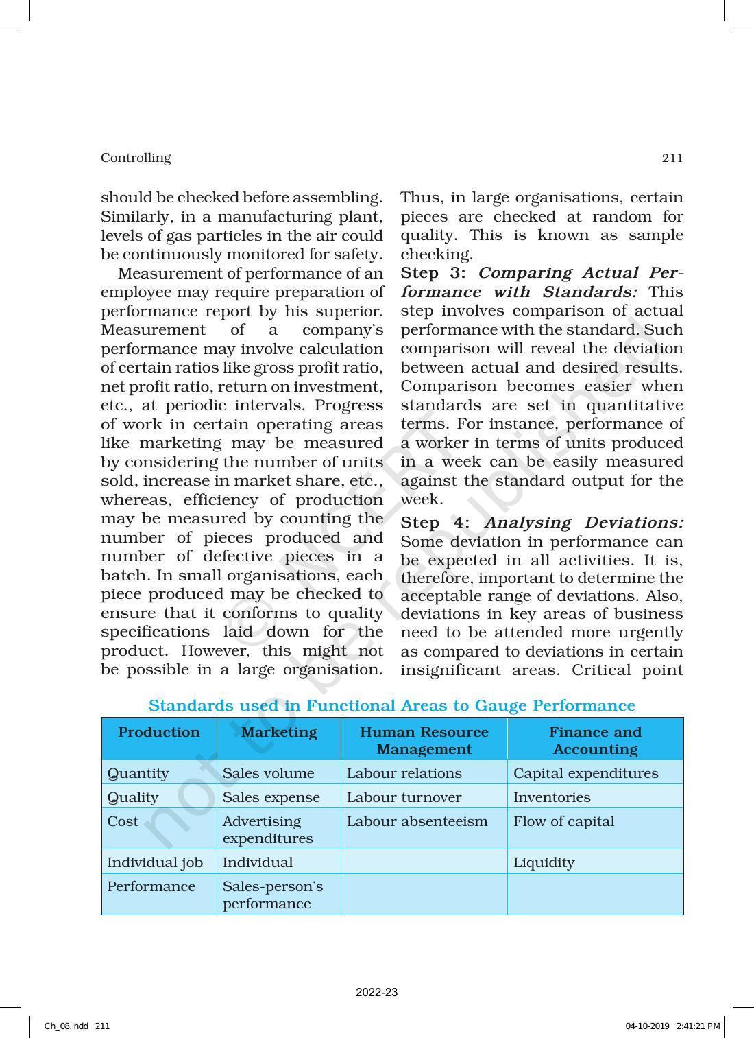 NCERT Book for Class 12 Business Studies Chapter 8 Controlling - Page 7