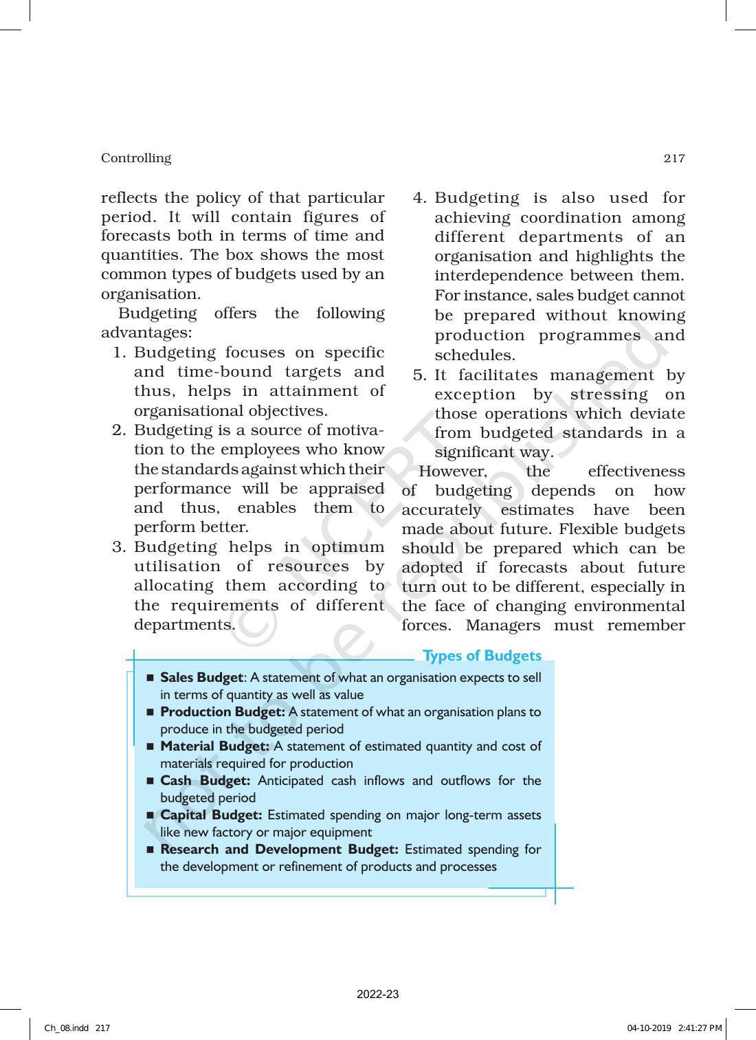 NCERT Book for Class 12 Business Studies Chapter 8 Controlling - Page 13