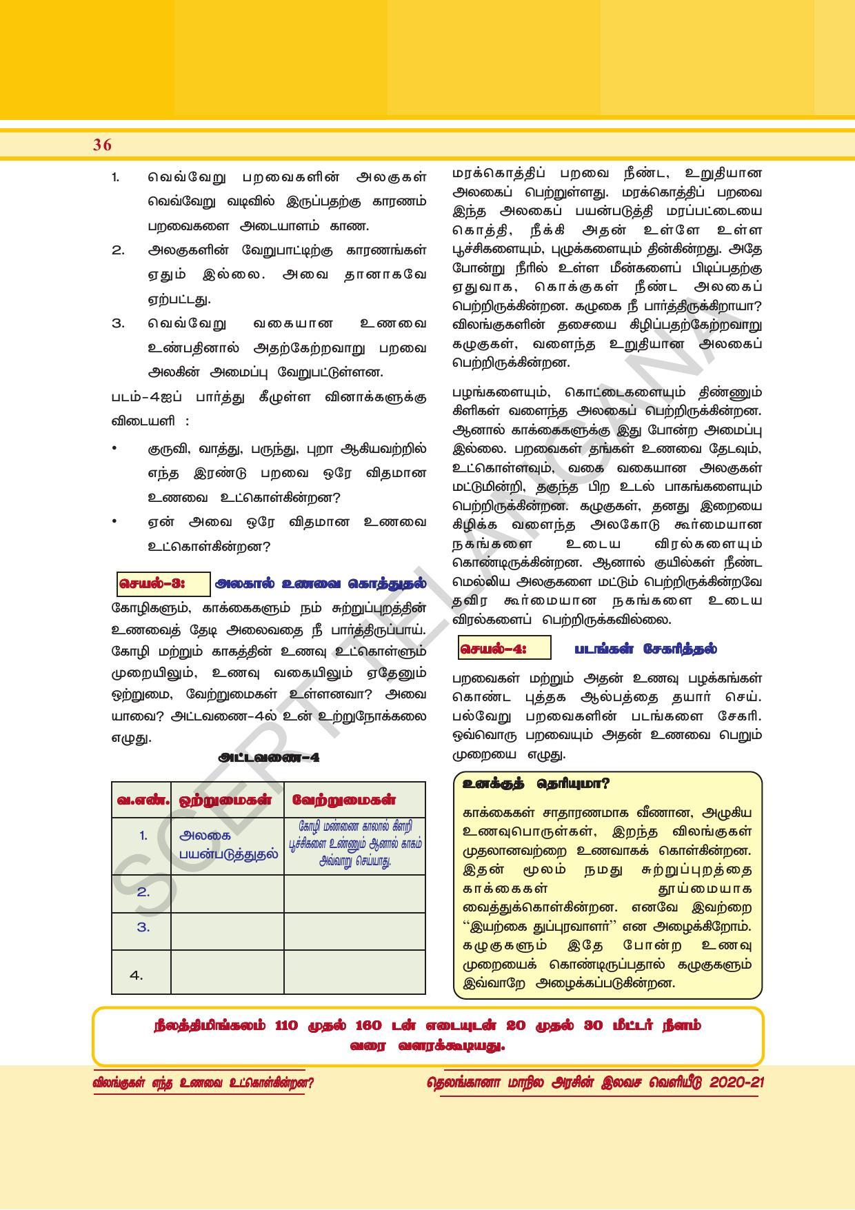 TS SCERT Class 6 General Science  (Tamil Medium) Text Book - Page 50