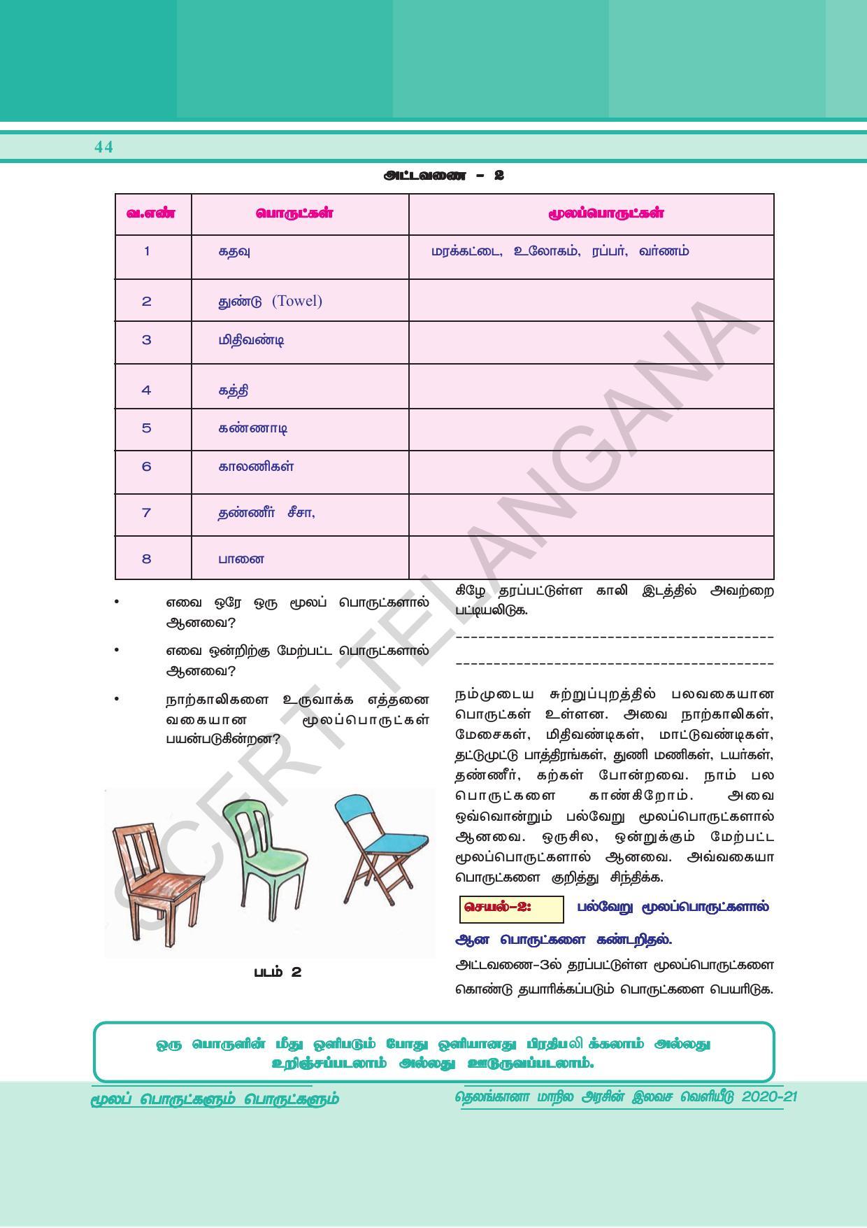 TS SCERT Class 6 General Science  (Tamil Medium) Text Book - Page 58