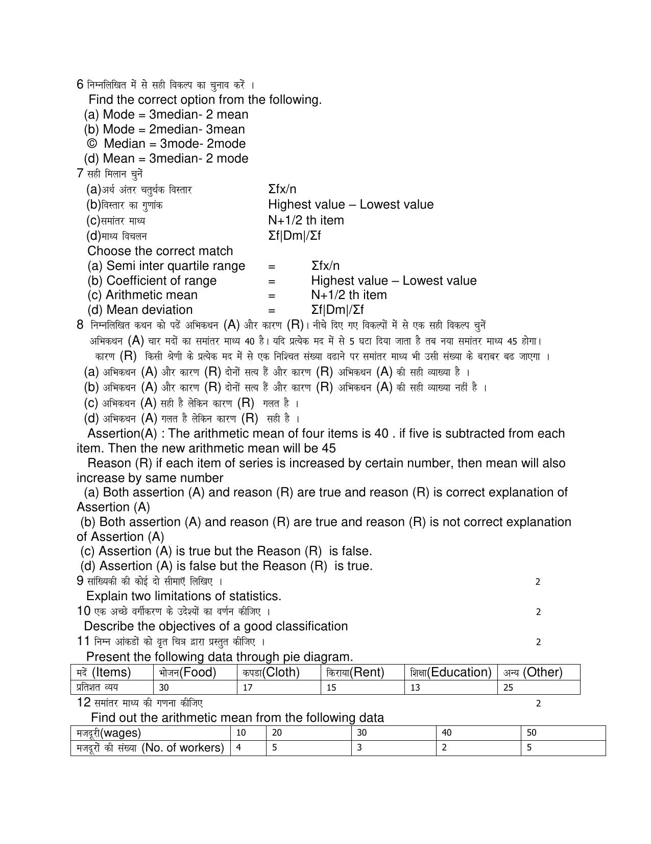 HPBOSE Class 11th Economics Sample Question Papers 2024 - Page 2