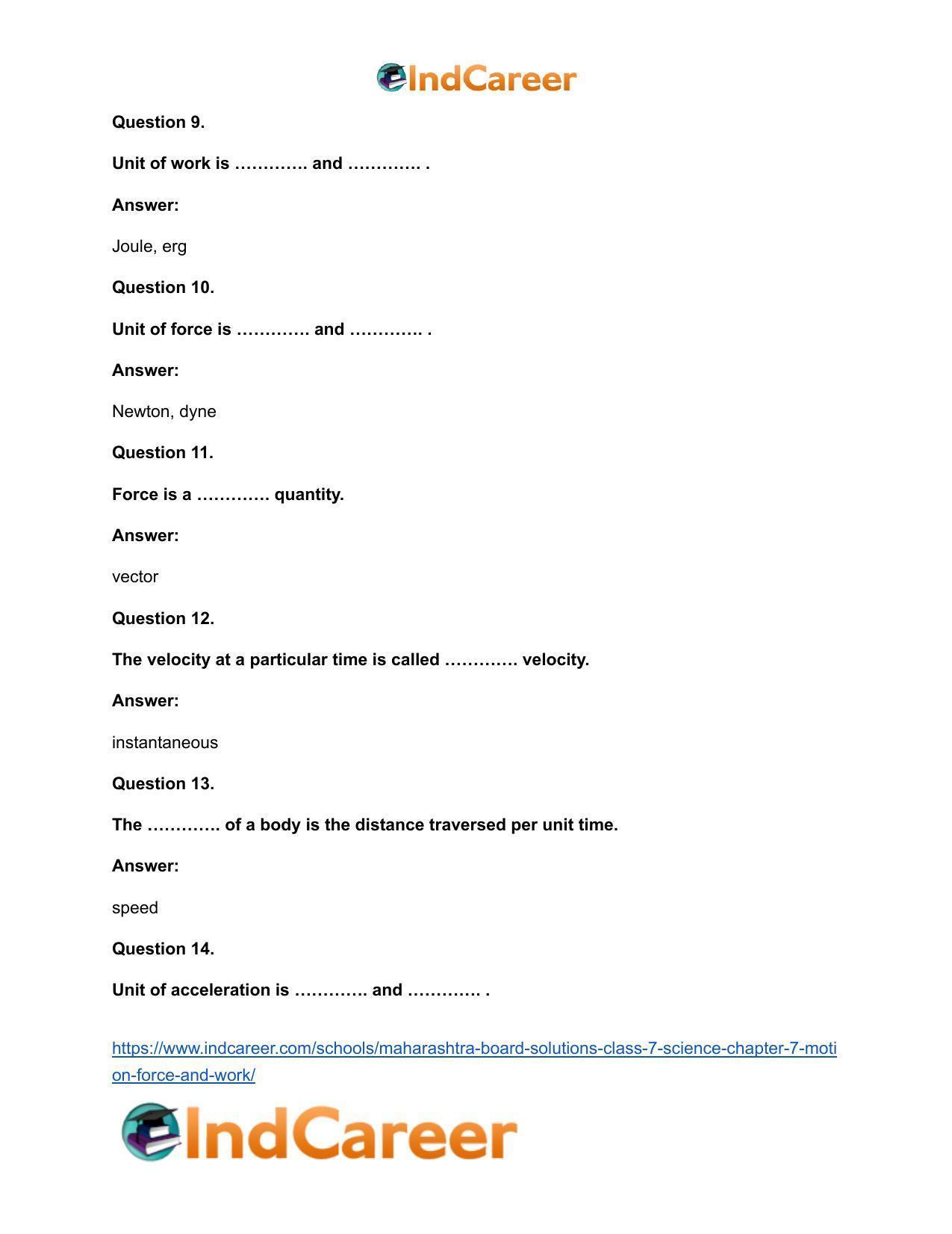 Maharashtra Board Solutions Class 7-Science: Chapter 7- Motion, Force and Work - Page 11