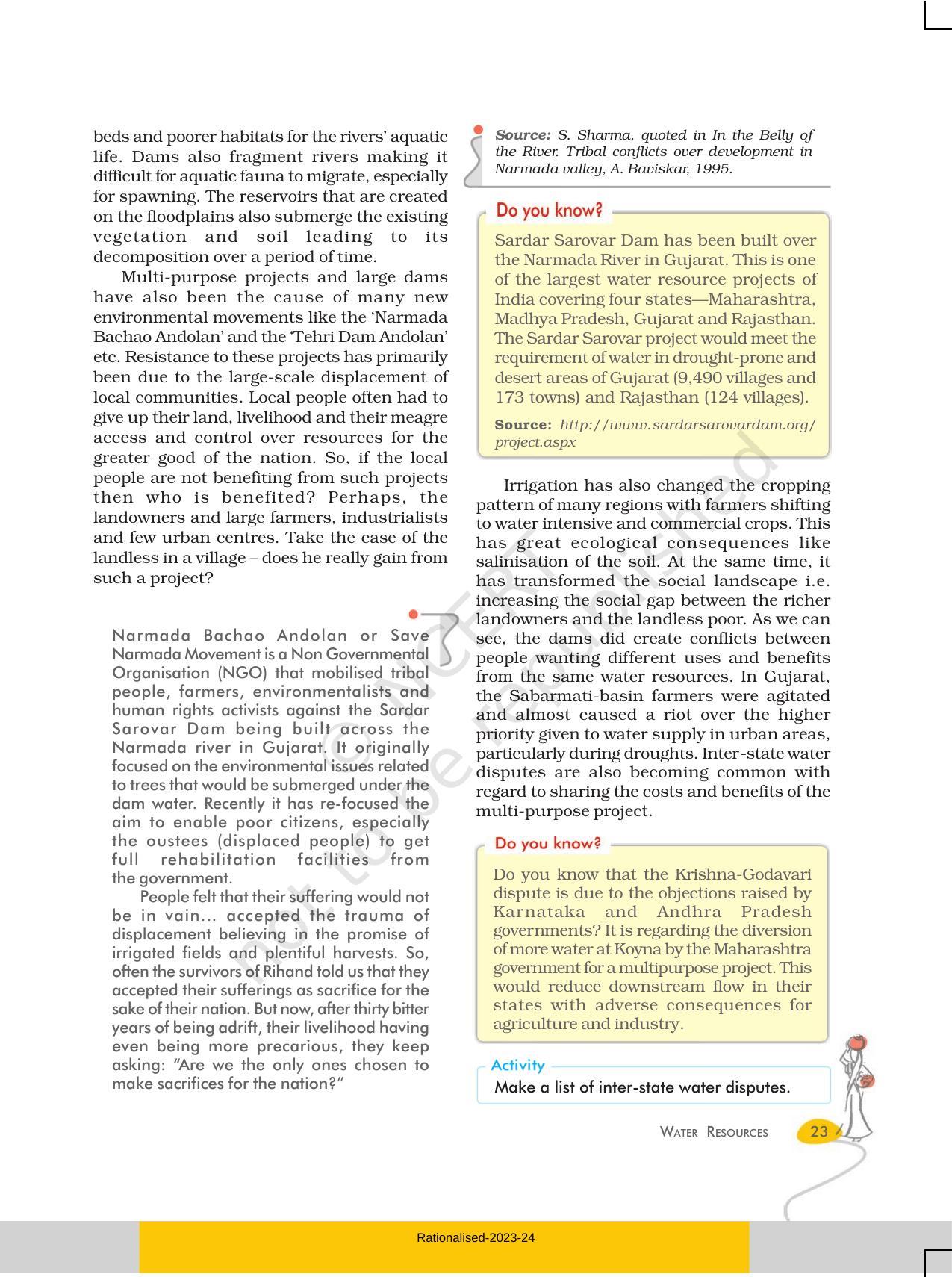 Ncert Book For Class 10 Geography Chapter 3 Water Resources
