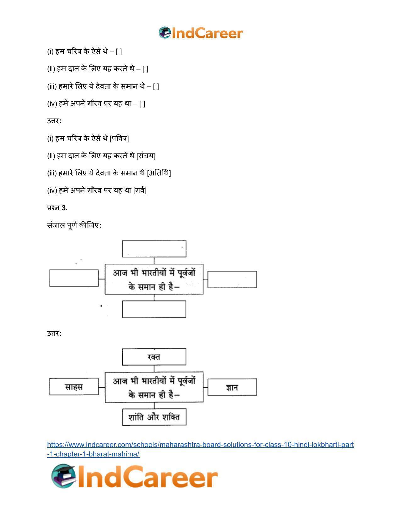 Maharashtra Board Solutions for Class 10- Hindi Lokbharti (Part 1): Chapter 1- भारत महिमा - Page 13