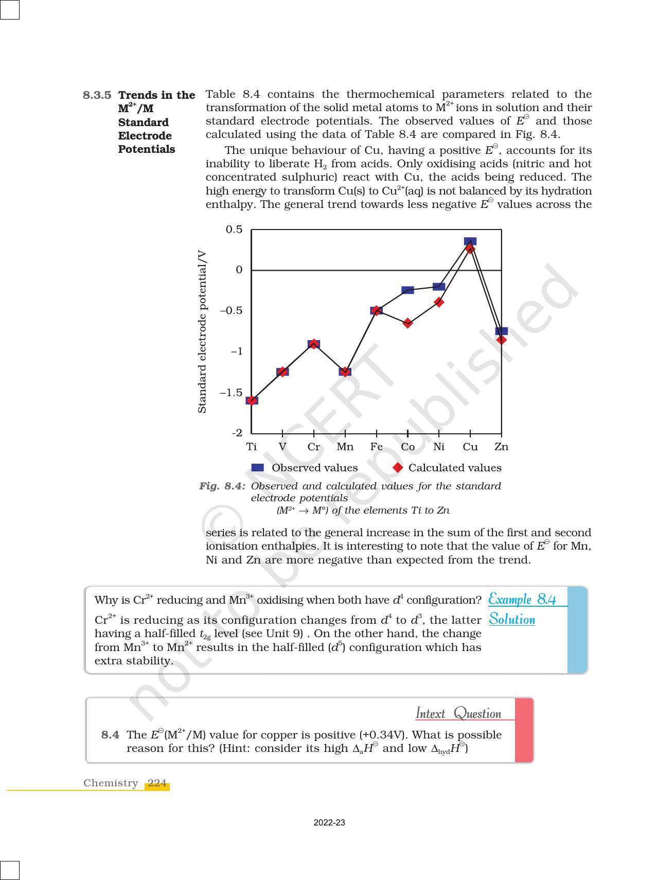 NCERT Book for Class 12 Chemistry Chapter 8 The d and f Block Elements - Page 10