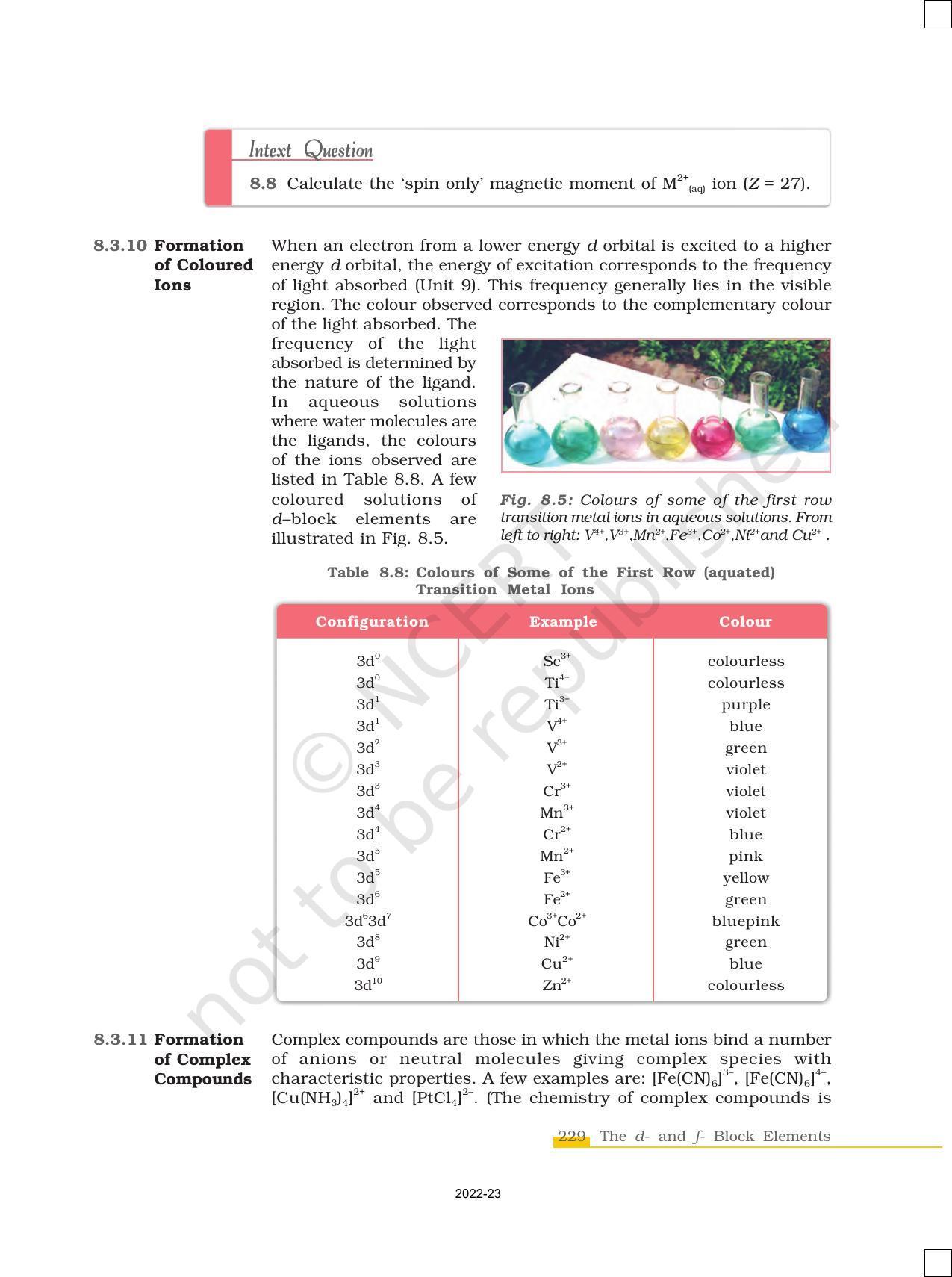 NCERT Book for Class 12 Chemistry Chapter 8 The d and f Block Elements - Page 15