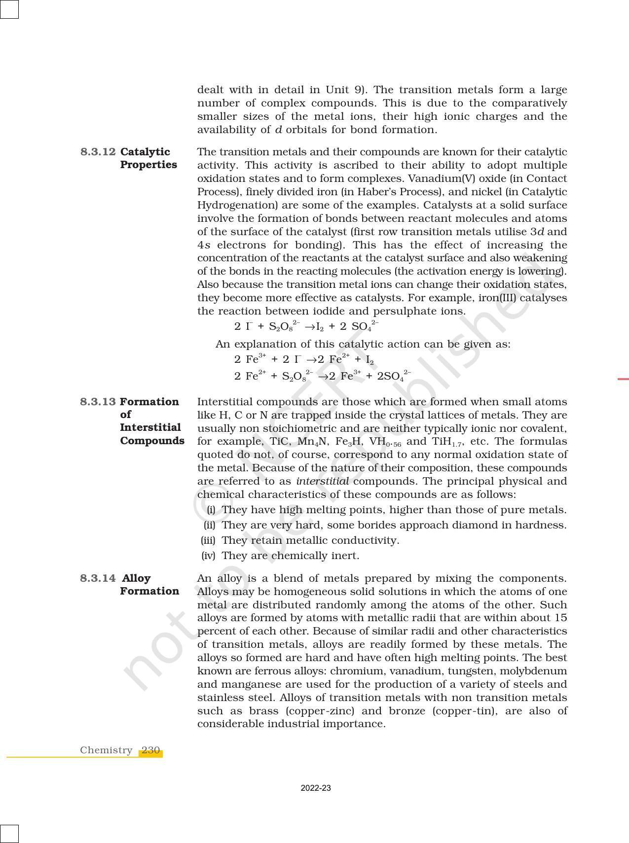 NCERT Book for Class 12 Chemistry Chapter 8 The d and f Block Elements - Page 16