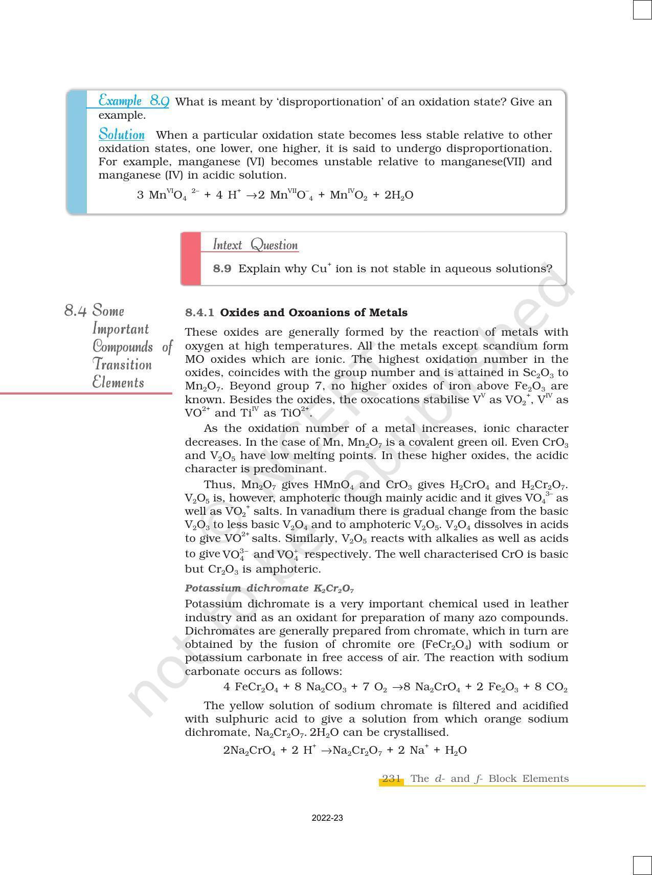 NCERT Book for Class 12 Chemistry Chapter 8 The d and f Block Elements - Page 17