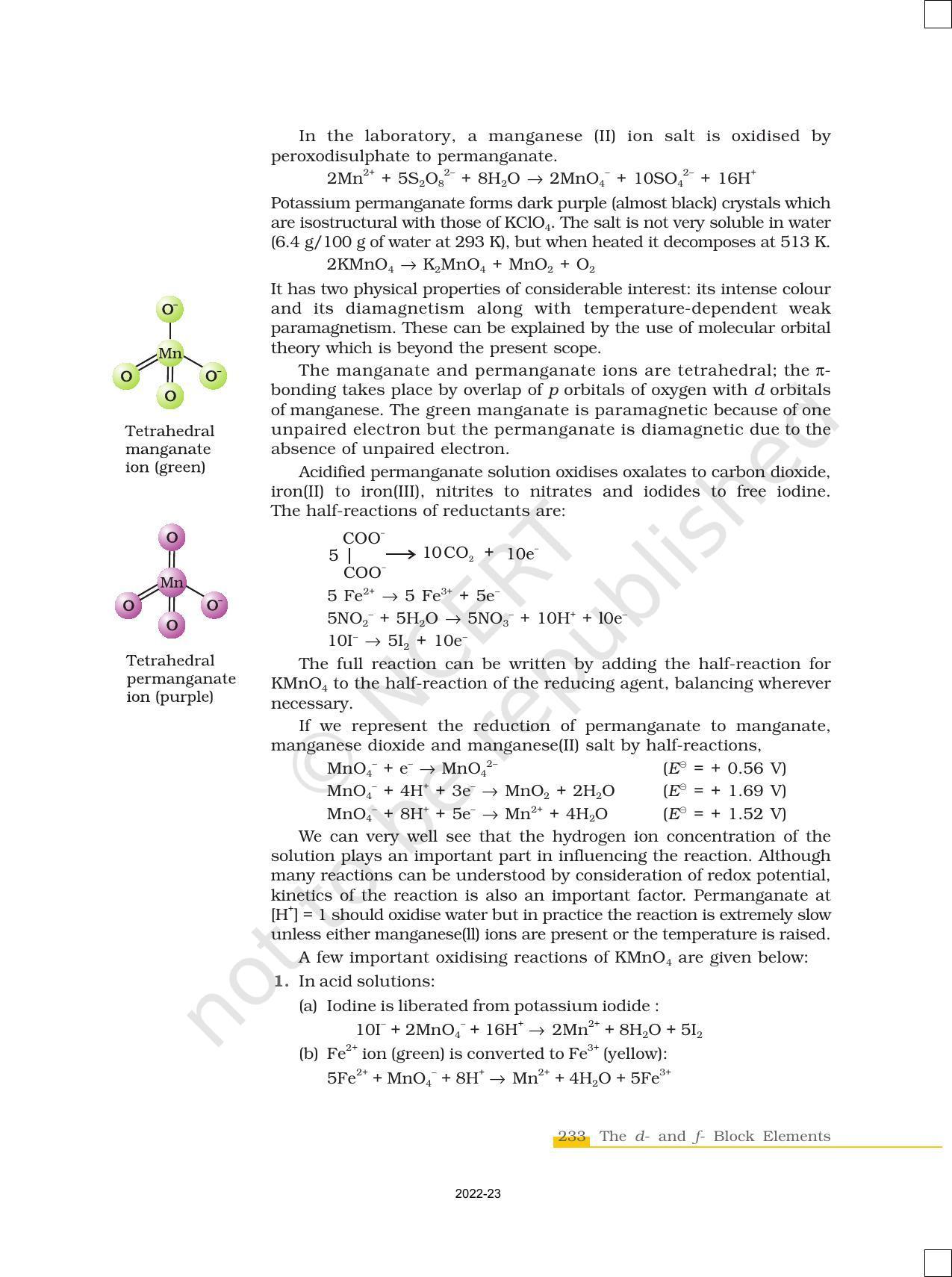 NCERT Book for Class 12 Chemistry Chapter 8 The d and f Block Elements - Page 19