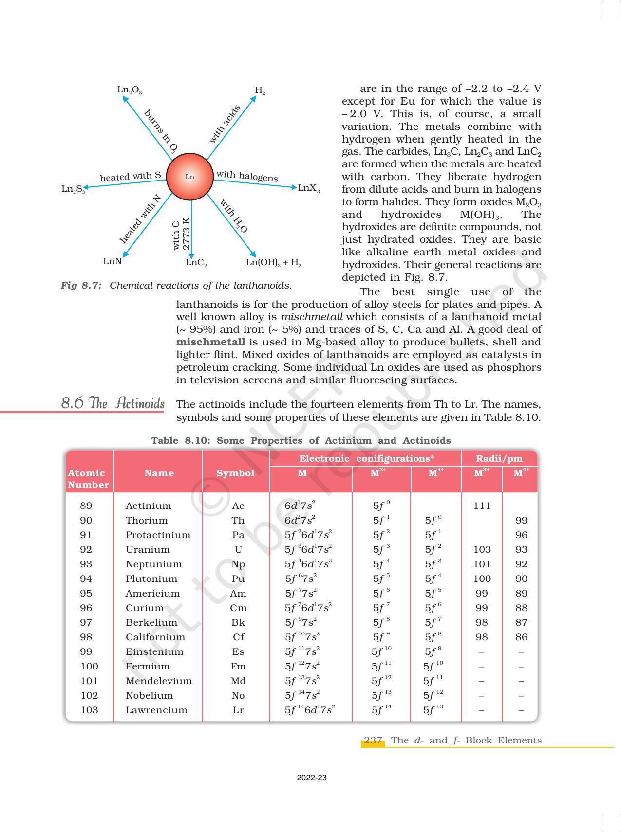 NCERT Book for Class 12 Chemistry Chapter 8 The d and f Block Elements - Page 23