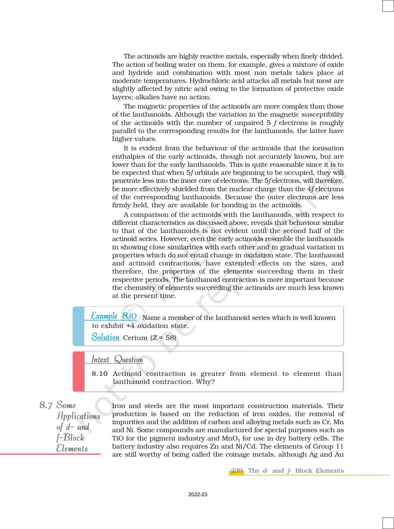 NCERT Book for Class 12 Chemistry Chapter 8 The d and f Block Elements - Page 25