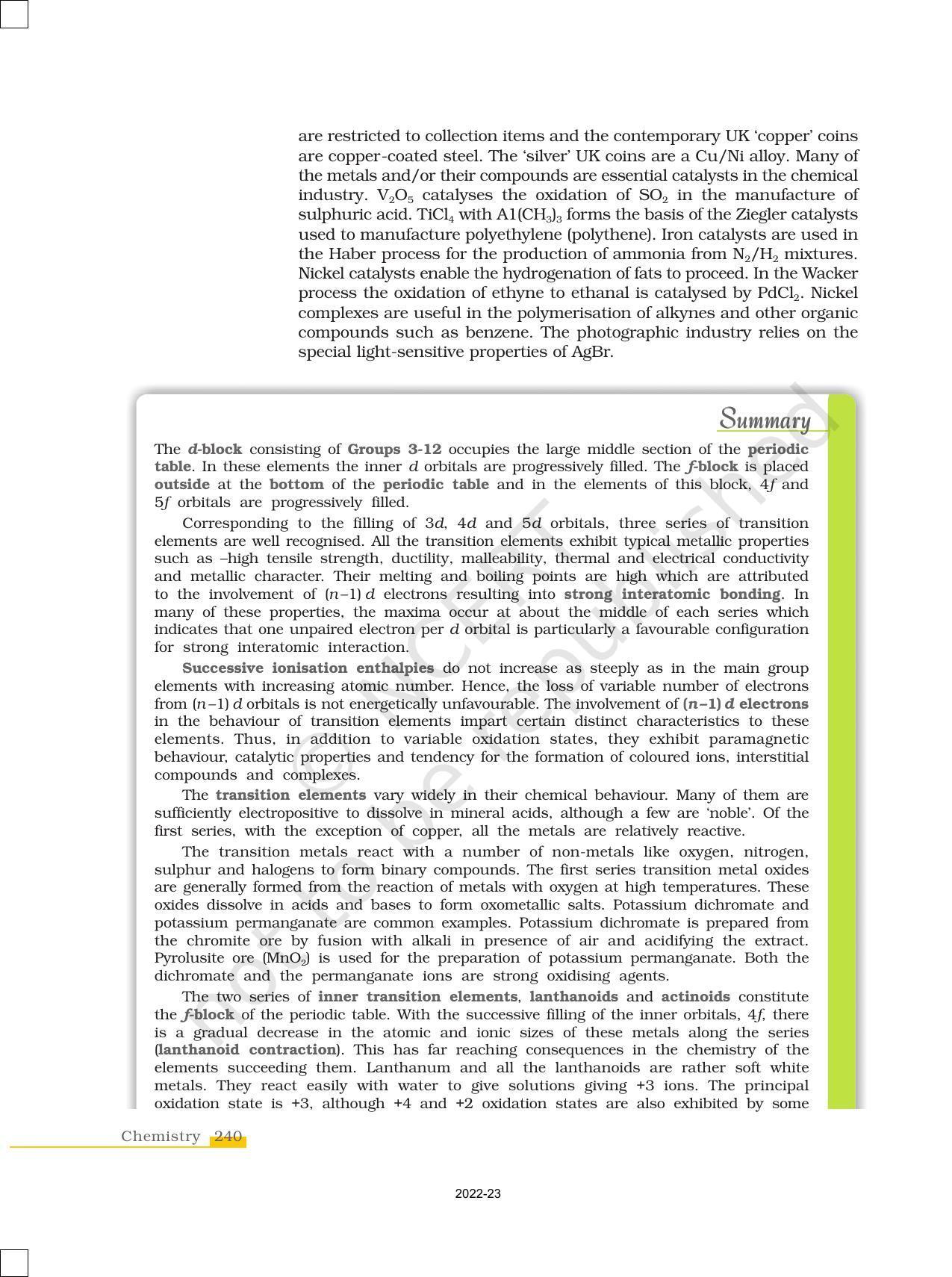NCERT Book for Class 12 Chemistry Chapter 8 The d and f Block Elements - Page 26
