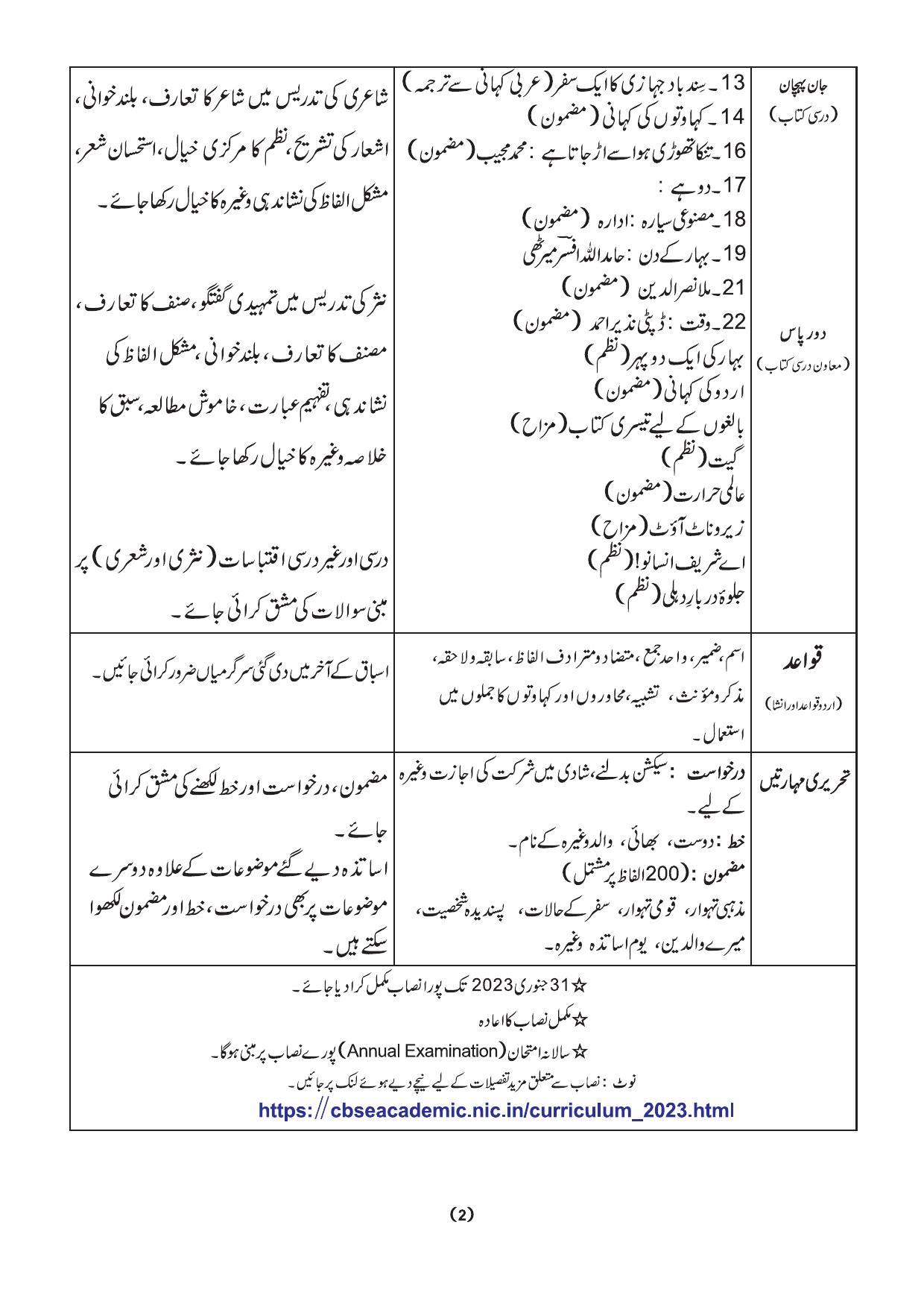 Edudel Class 9 Urdu-B Syllabus - Page 2