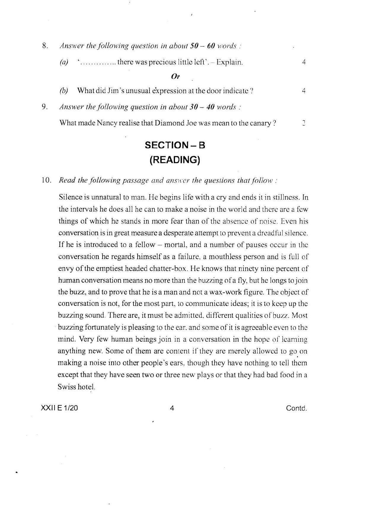 COHSEM Class 12 English Question Papers 2020 - Page 4